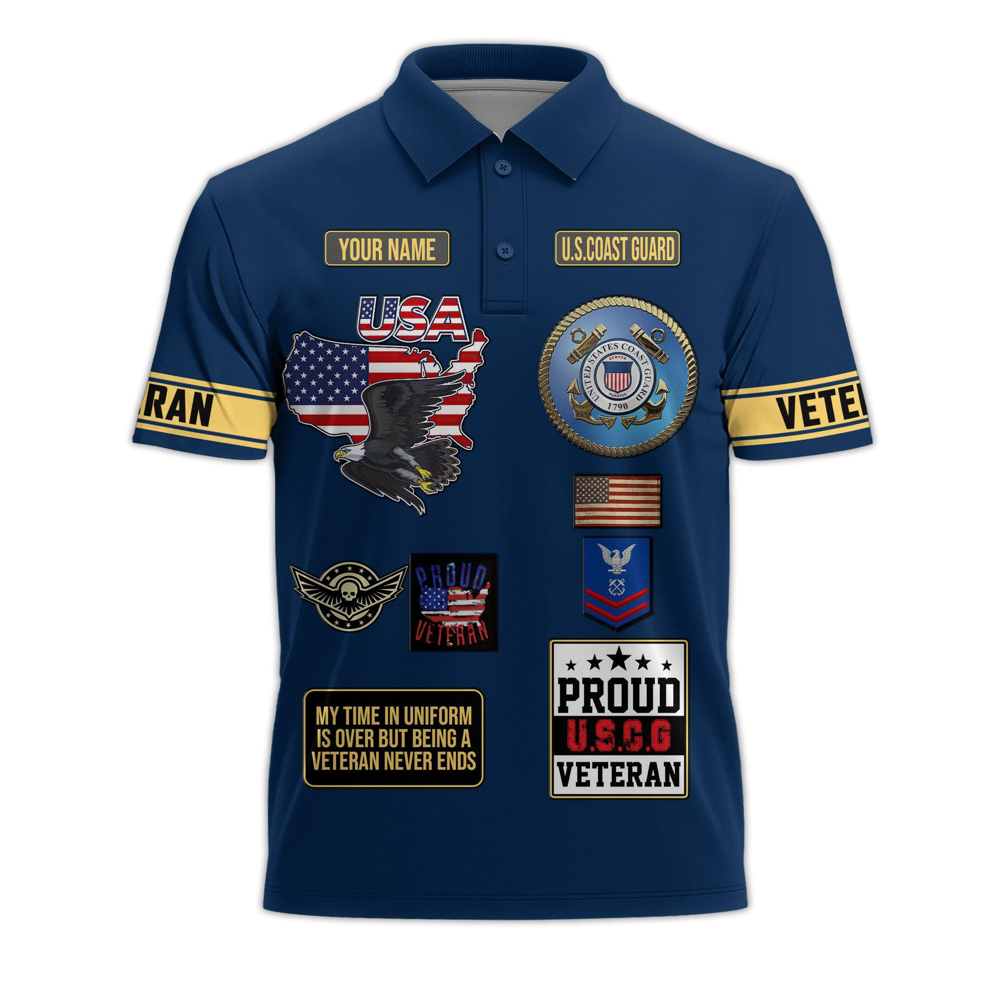 Premium USCG Custom Polo Shirt VPVC218605, Gifts For Coast Guard Veteran, Best Gifts On Father’s Day, Independence Day, Veterans Day