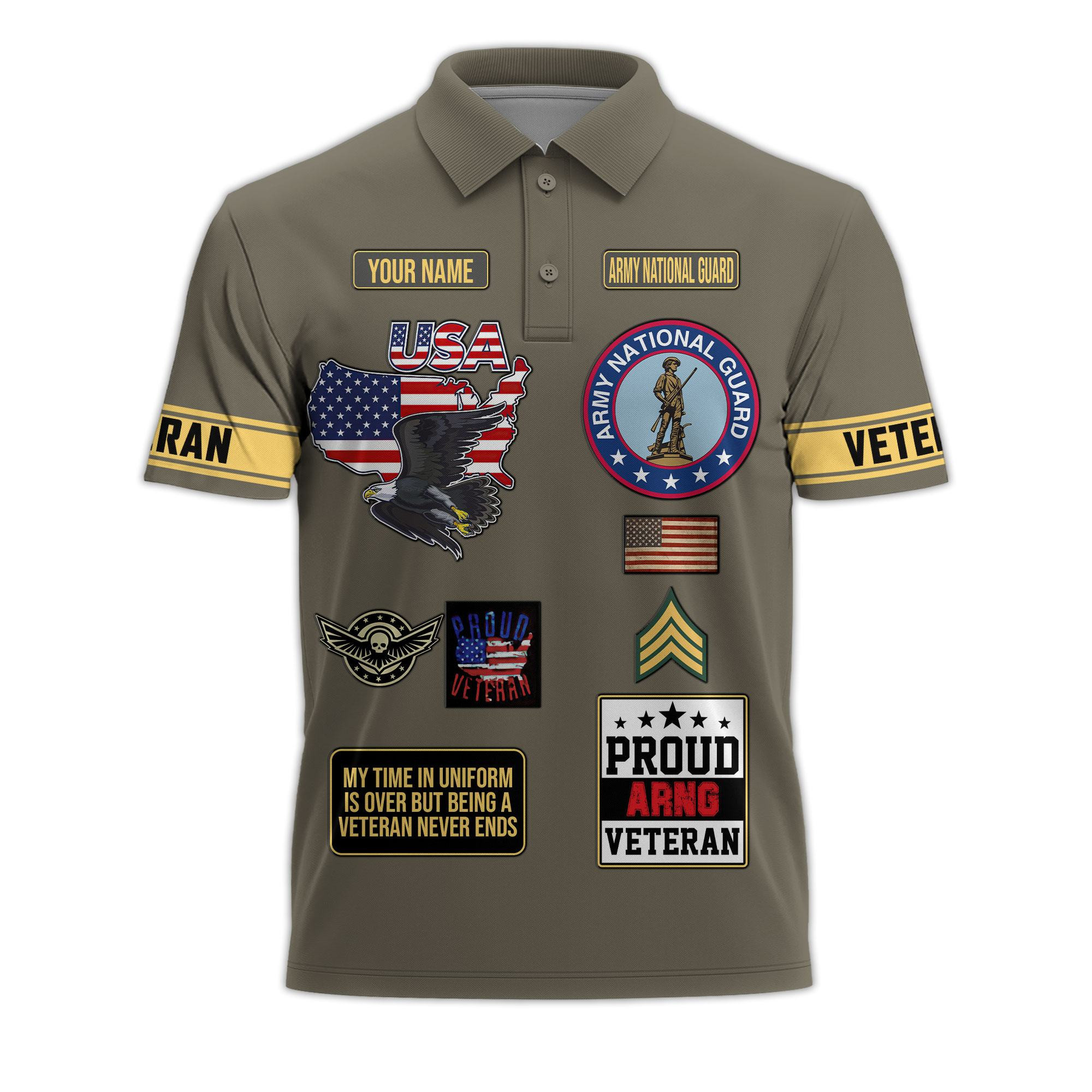 Premium Army National Guard Custom Polo Shirt VPVC218608, Gifts For Army National Guard Veteran, Best Gifts On Father’s Day, Independence Day, Veterans Day