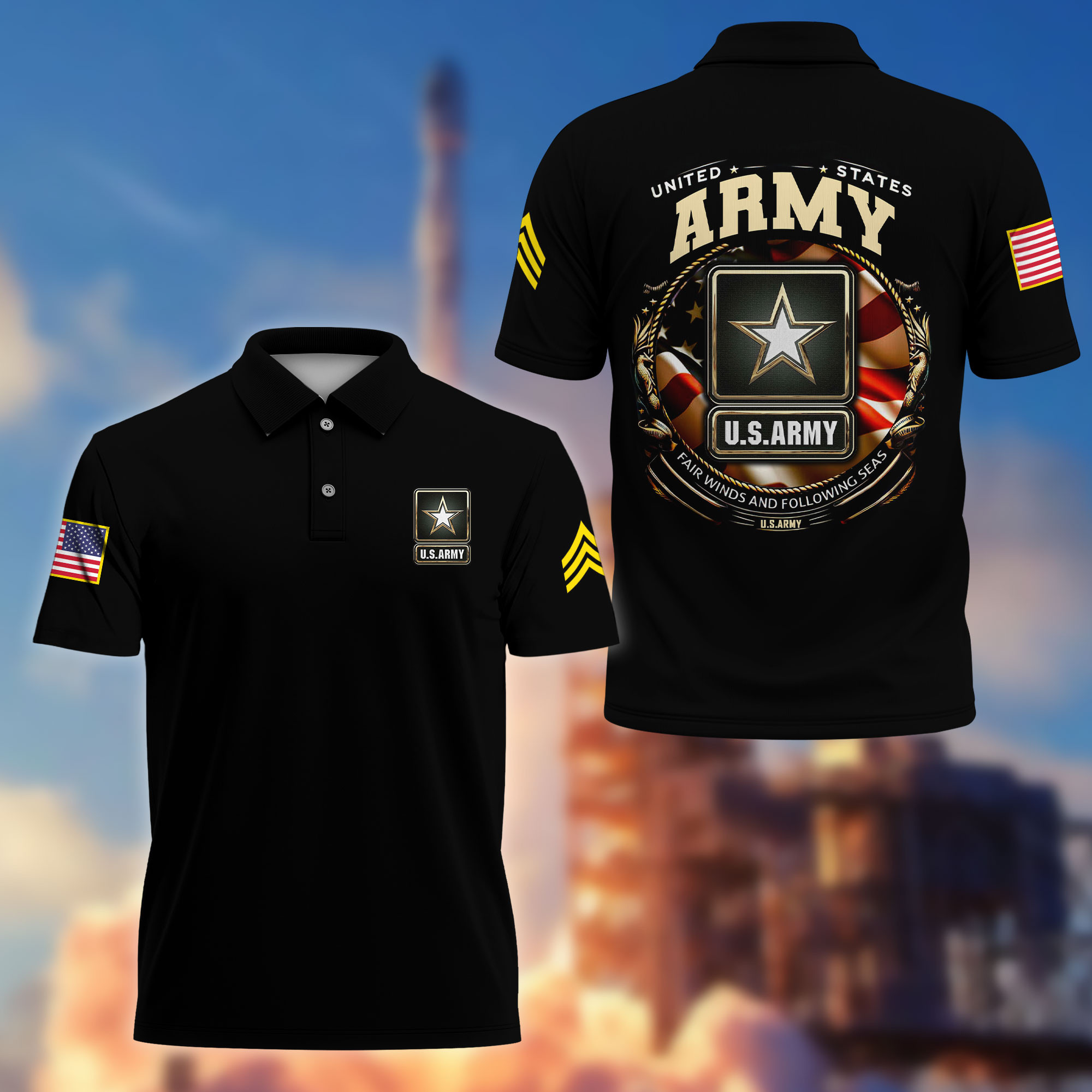 Premium US Army Custom Polo Shirt VPVC218801, Gifts For Army Veteran, Best Gifts On Father’s Day, Independence Day, Veterans Day