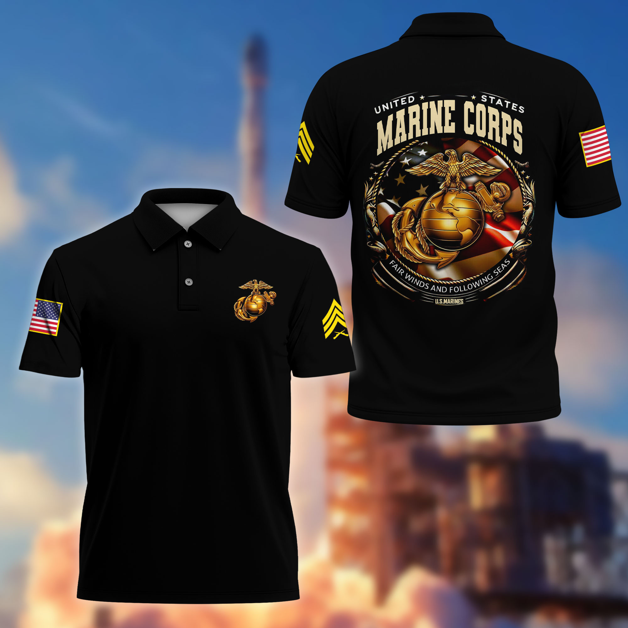 Premium USMC Custom Polo Shirt VPVC218803, Gifts For Marine Veteran, Best Gifts On Father’s Day, Independence Day, Veterans Day