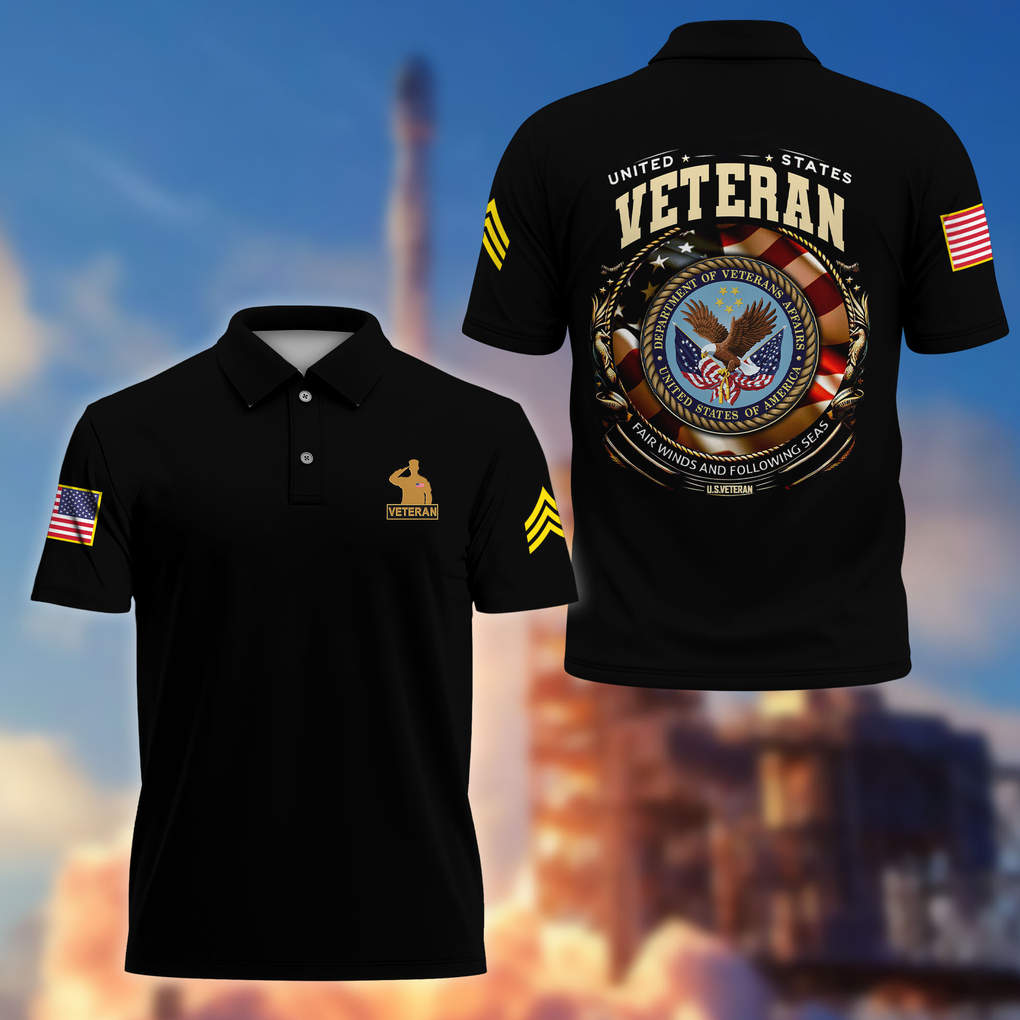 Premium US Veteran Custom Polo Shirt VPVC218807, Gifts For US Veteran, Best Gifts On Father’s Day, Independence Day, Veterans Day