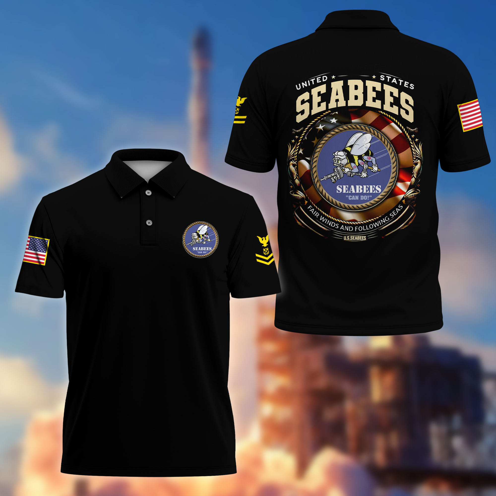 Premium US Seabees Custom Polo Shirt VPVC218809, Gifts For Seabees Veteran, Best Gifts On Father’s Day, Independence Day, Veterans Day