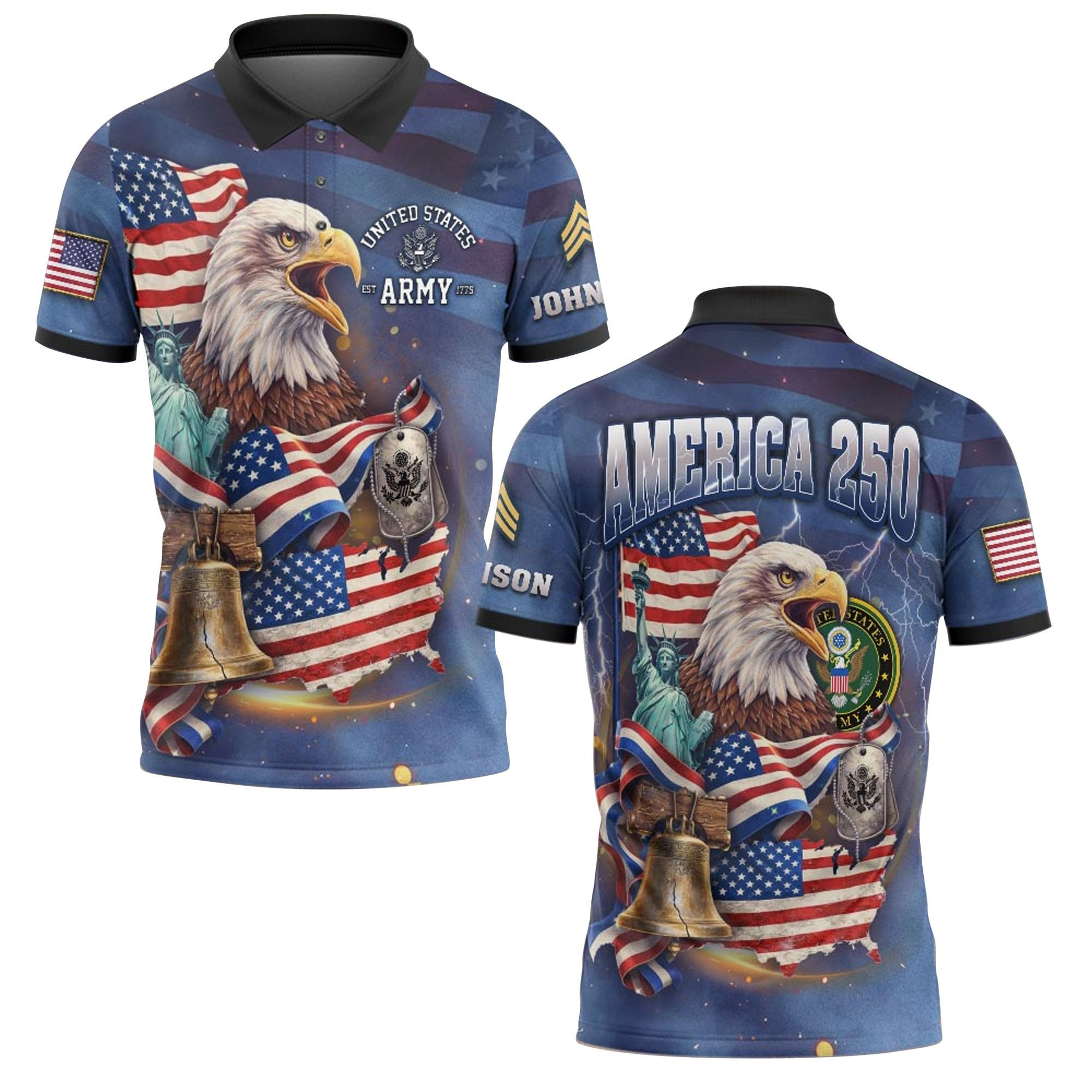 Premium Custom US Army Polo Shirt VPVC218903, Gifts For Army Veteran, Best Gifts On Father’s Day, Independence Day, Veterans Day