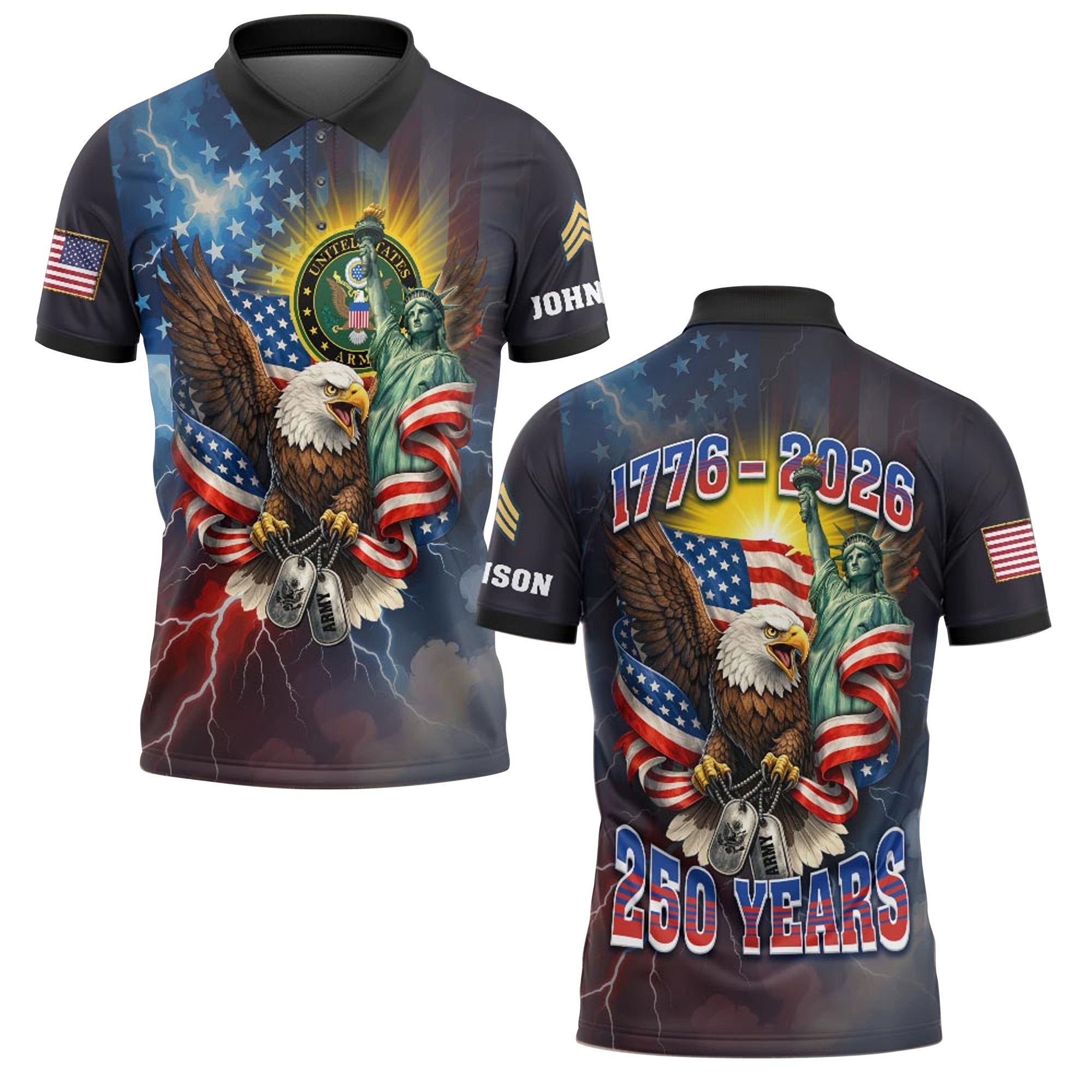 Premium Custom US Army Polo Shirt VPVC218904, Gifts For Army Veteran, Best Gifts On Father’s Day, Independence Day, Veterans Day