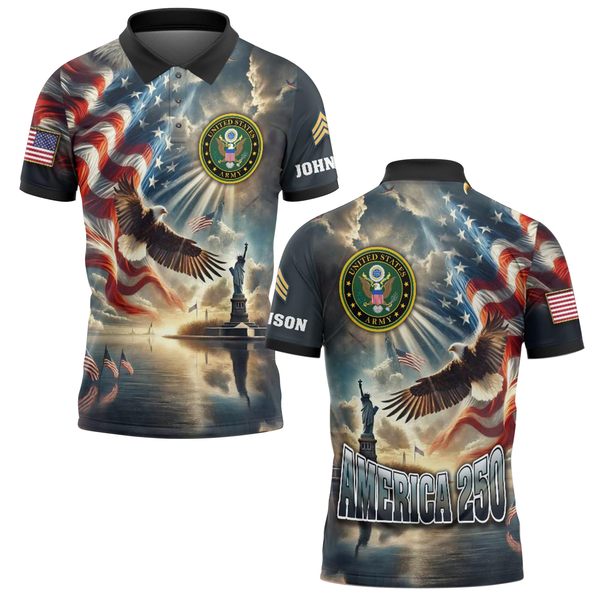 Premium Custom US Army Polo Shirt VPVC218906, Gifts For Army Veteran, Best Gifts On Father’s Day, Independence Day, Veterans Day