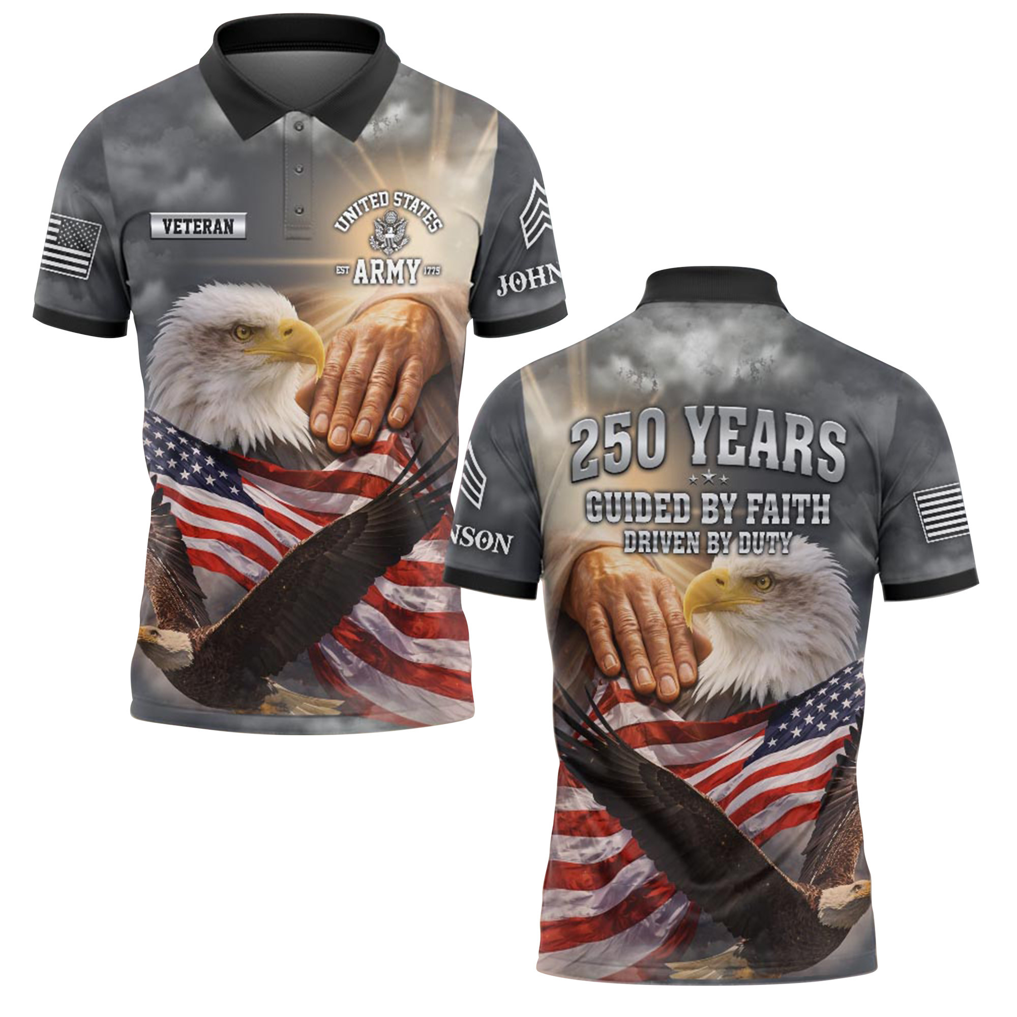 Premium Custom US Army Polo Shirt VPVC218909, Gifts For Army Veteran, Best Gifts On Father’s Day, Independence Day, Veterans Day