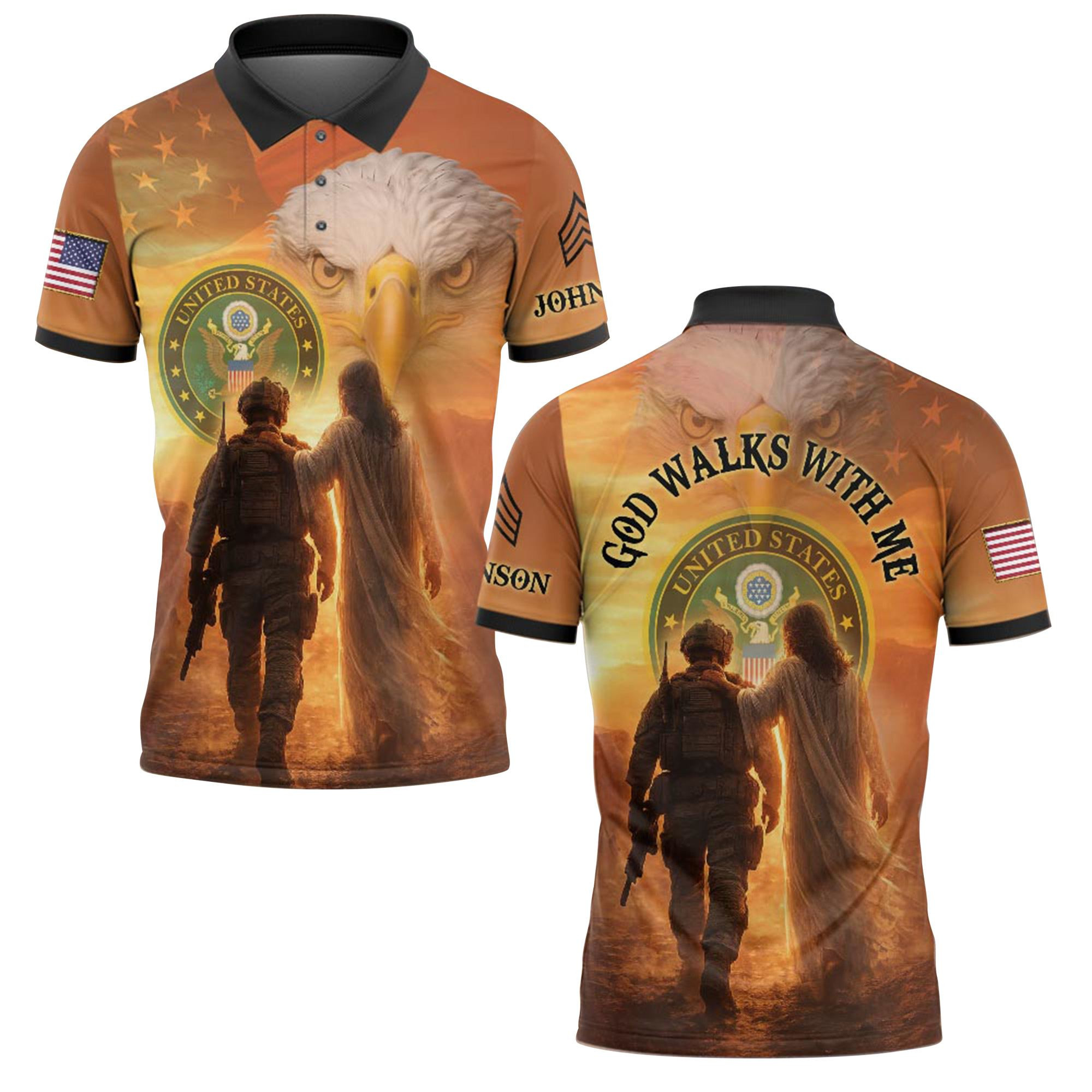 Premium Custom US Army Polo Shirt VPVC218911, Gifts For Army Veteran, Best Gifts On Father’s Day, Independence Day, Veterans Day