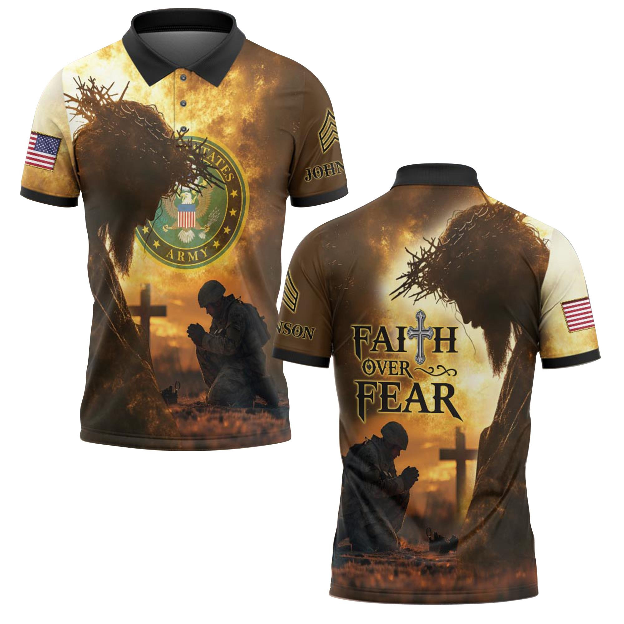 Premium Custom US Army Polo Shirt VPVC218912, Gifts For Army Veteran, Best Gifts On Father’s Day, Independence Day, Veterans Day