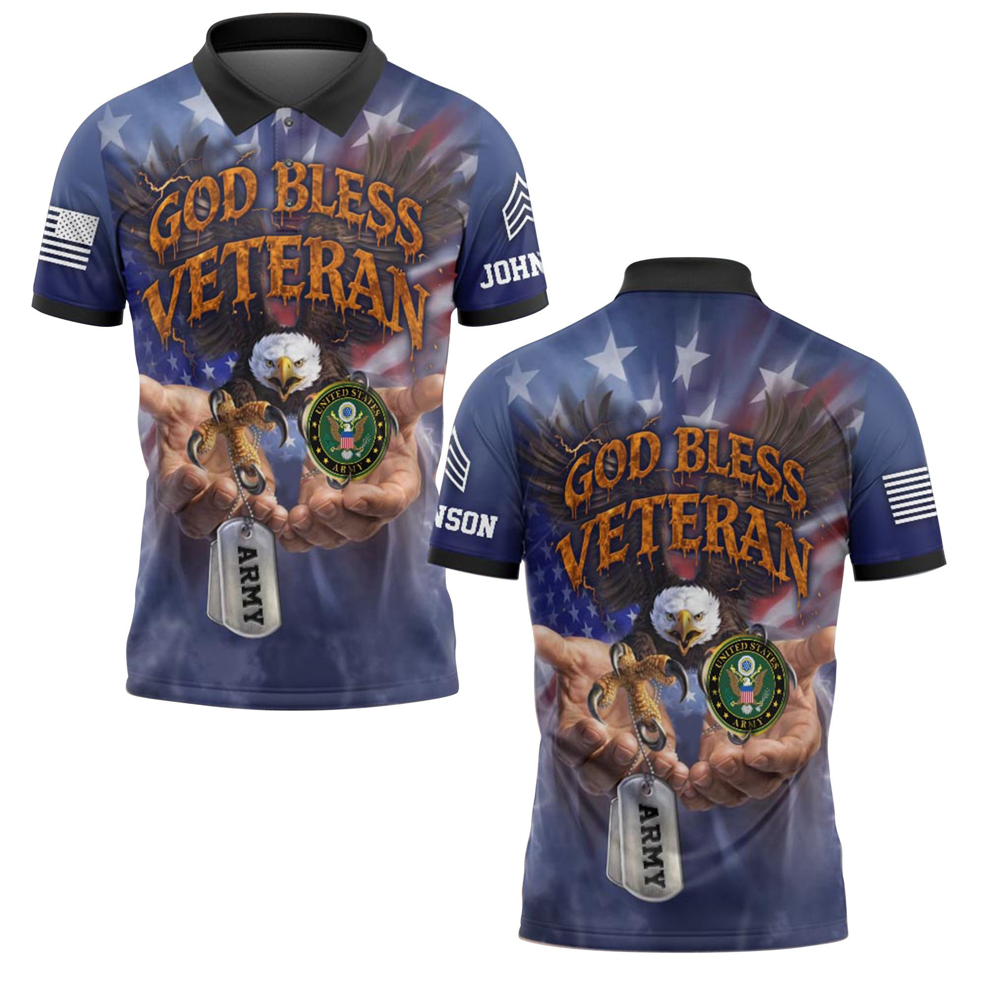 Premium Custom US Army Polo Shirt VPVC218913, Gifts For Army Veteran, Best Gifts On Father’s Day, Independence Day, Veterans Day
