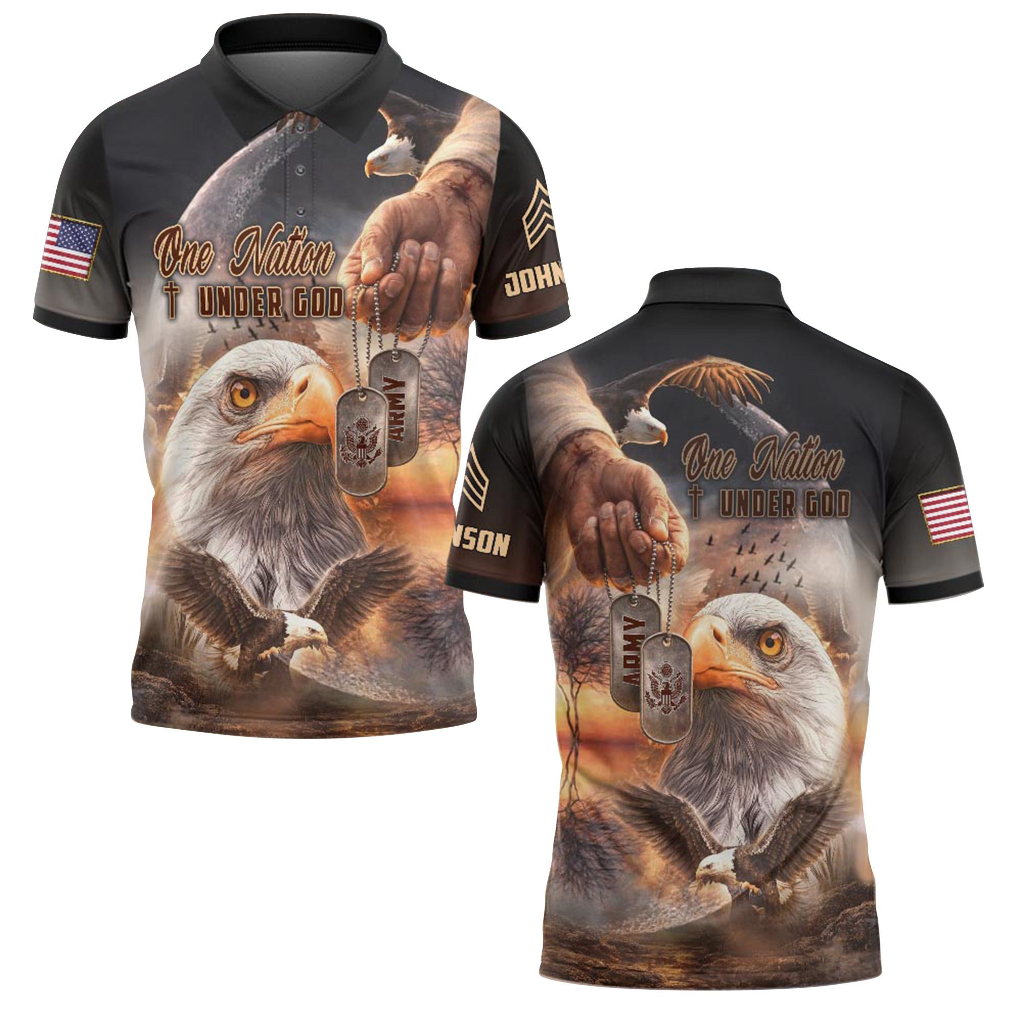 Premium Custom US Army Polo Shirt VPVC218914, Gifts For Army Veteran, Best Gifts On Father’s Day, Independence Day, Veterans Day