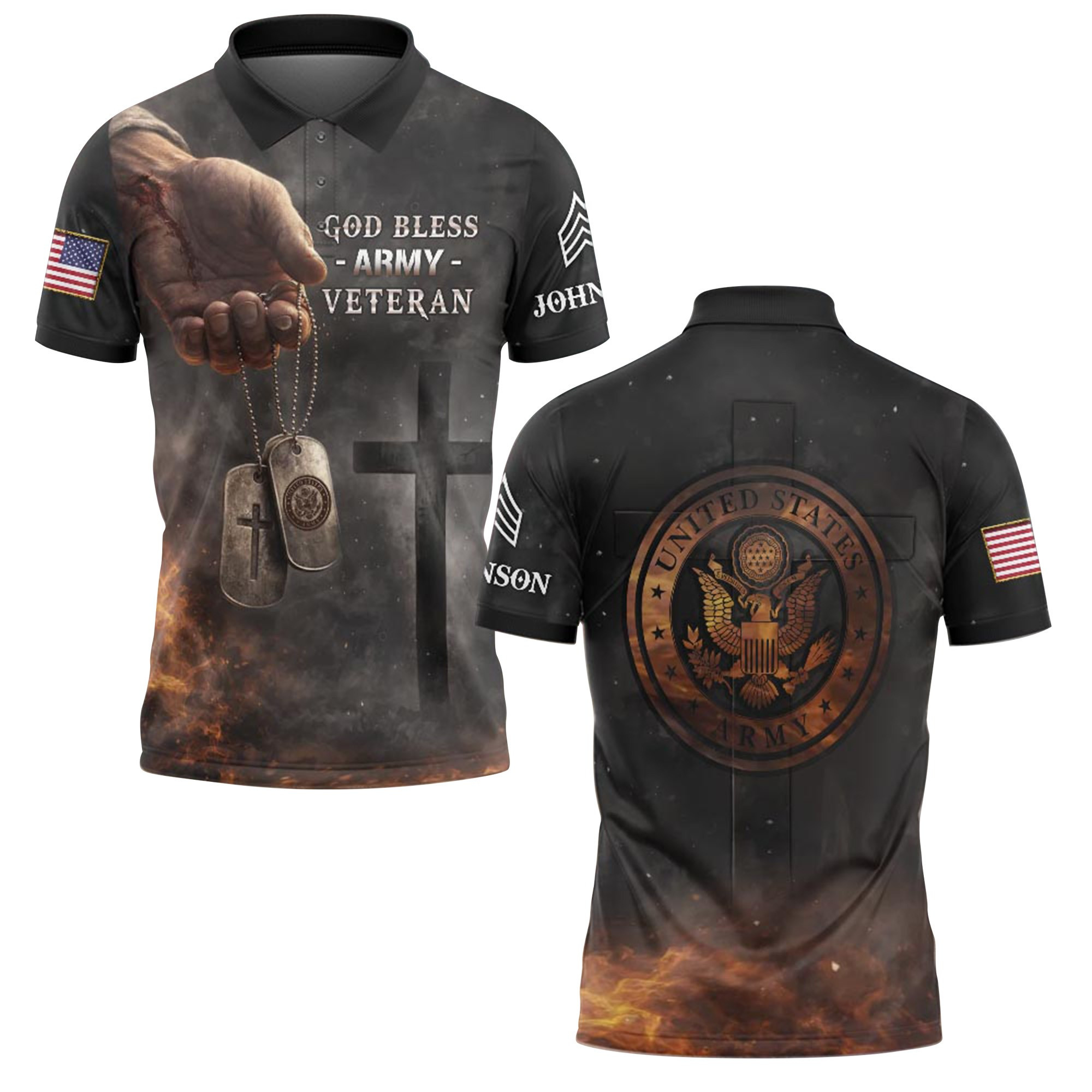 Premium US Army Polo Shirt VPVC218916, Custom Name, Rank, Gifts For Army Veteran, Best Gifts On Father’s Day, Independence Day, Veterans Day