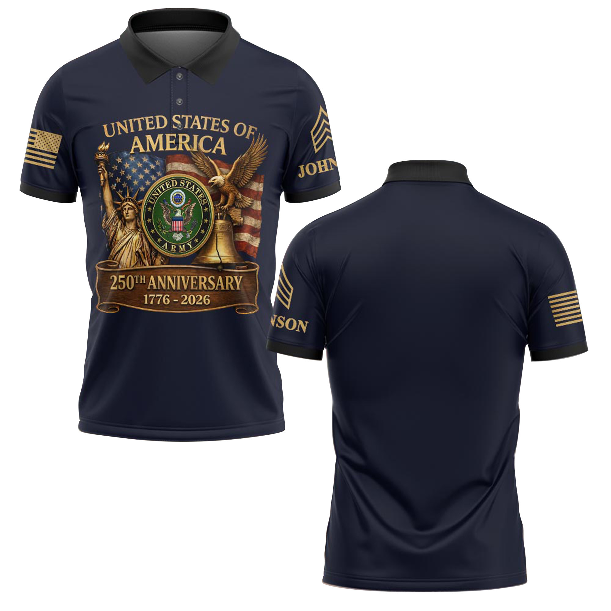 Premium US Army Polo Shirt VPVC218921, Custom Name, Rank, Gifts For Army Veteran, Best Gifts On Father’s Day, Independence Day, Veterans Day