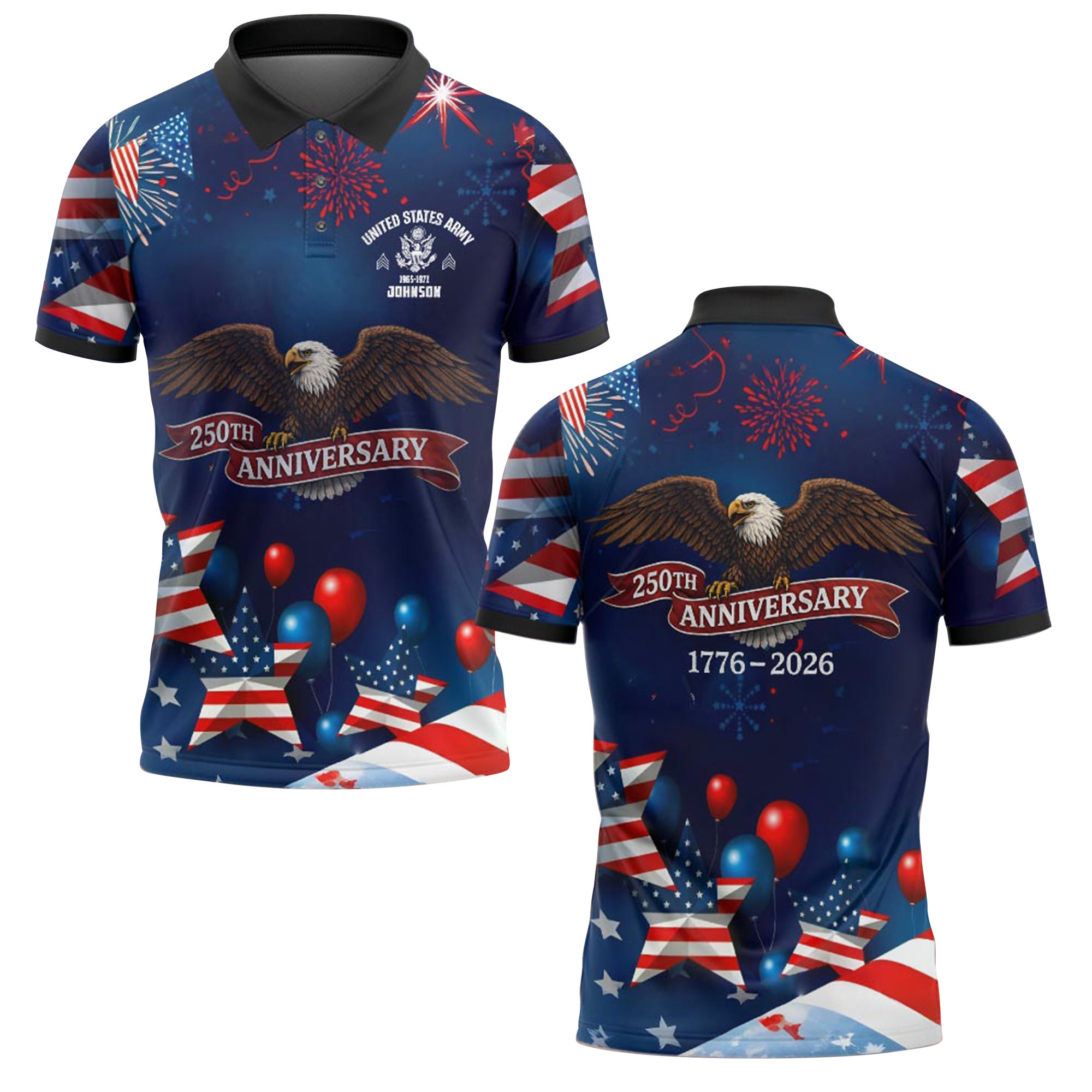 Premium US Army Polo Shirt VPVC218922, Custom Name, Rank, Year, Gifts For Army Veteran, Best Gifts On Father’s Day, Independence Day, Veterans Day