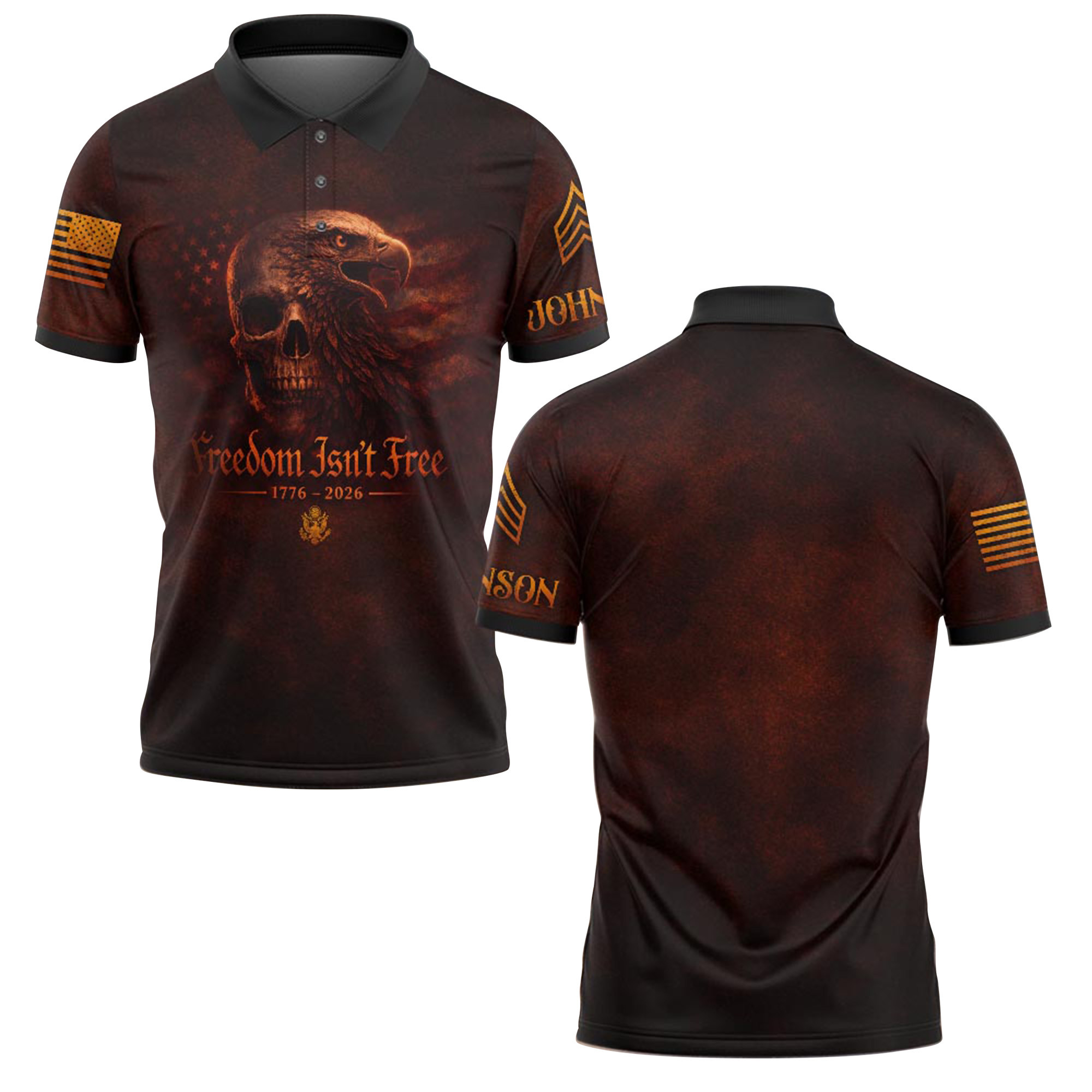 Premium US Army Polo Shirt VPVC218925, Custom Name, Rank, Gifts For Army Veteran, Best Gifts On Father’s Day, Independence Day, Veterans Day