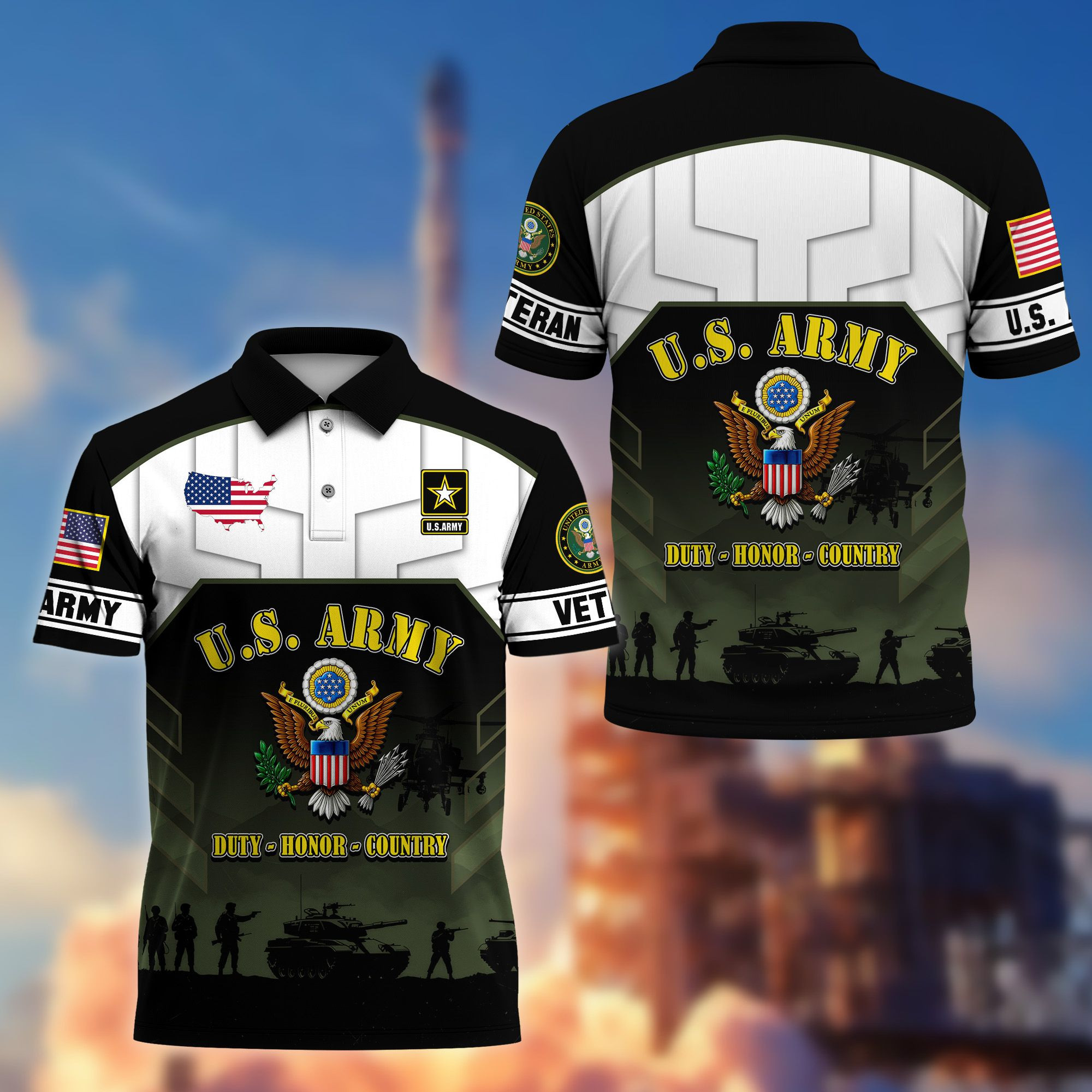 Premium US Veterans Polo Shirt CPHN190115, Gifts For US Veterans, Gifts On Father’s Day, Veterans Day
