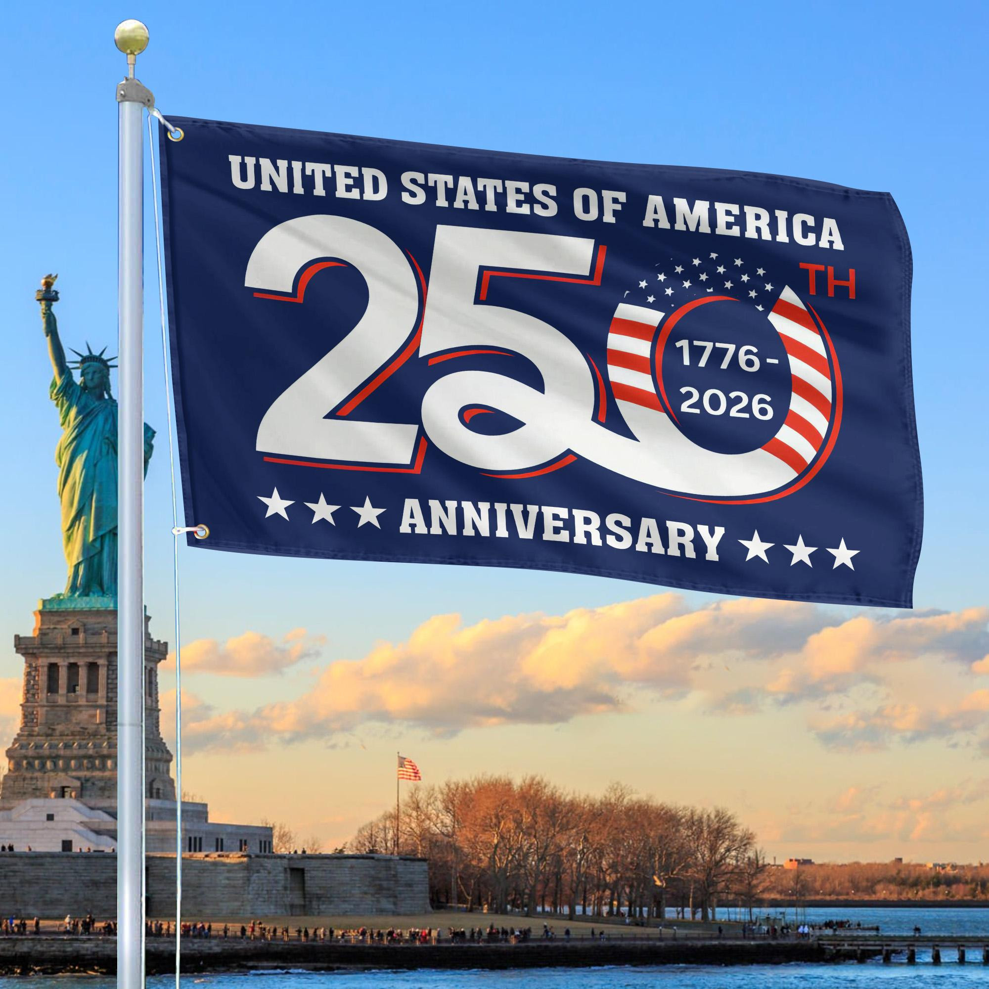 Premium America 250th Anniversary Grommet Flag CPVC030310, Gifts For US Veteran, Best Gifts For Independence Day, Veterans Day