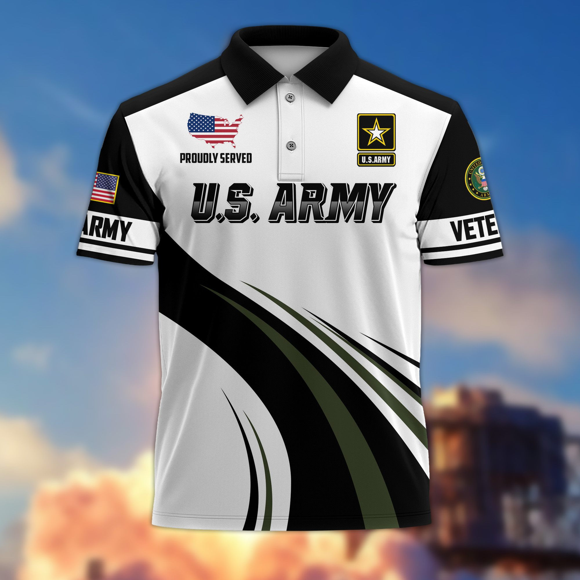 Premium US Veterans Polo Shirt CPHN030311, Gifts For US Veterans, Gifts On Father’s Day, Veterans Day