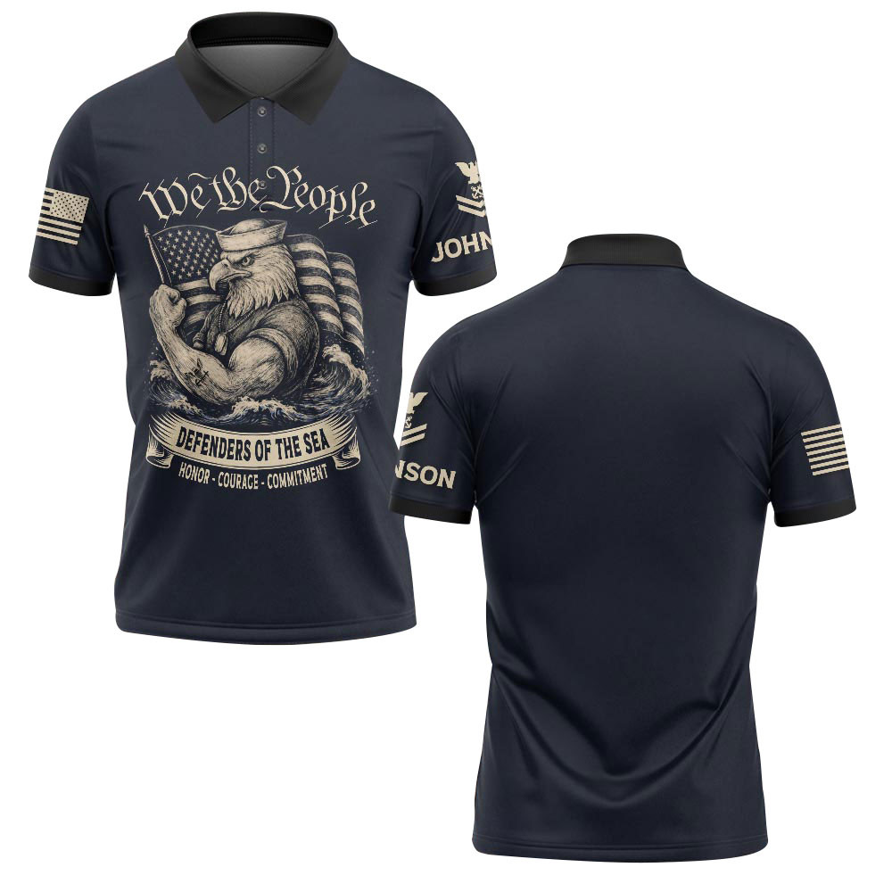 Premium US Navy Polo Shirt VPVC218930, Custom Name, Rank, Gifts For Navy Veteran, Best Gifts On Father’s Day, Independence Day, Veterans Day
