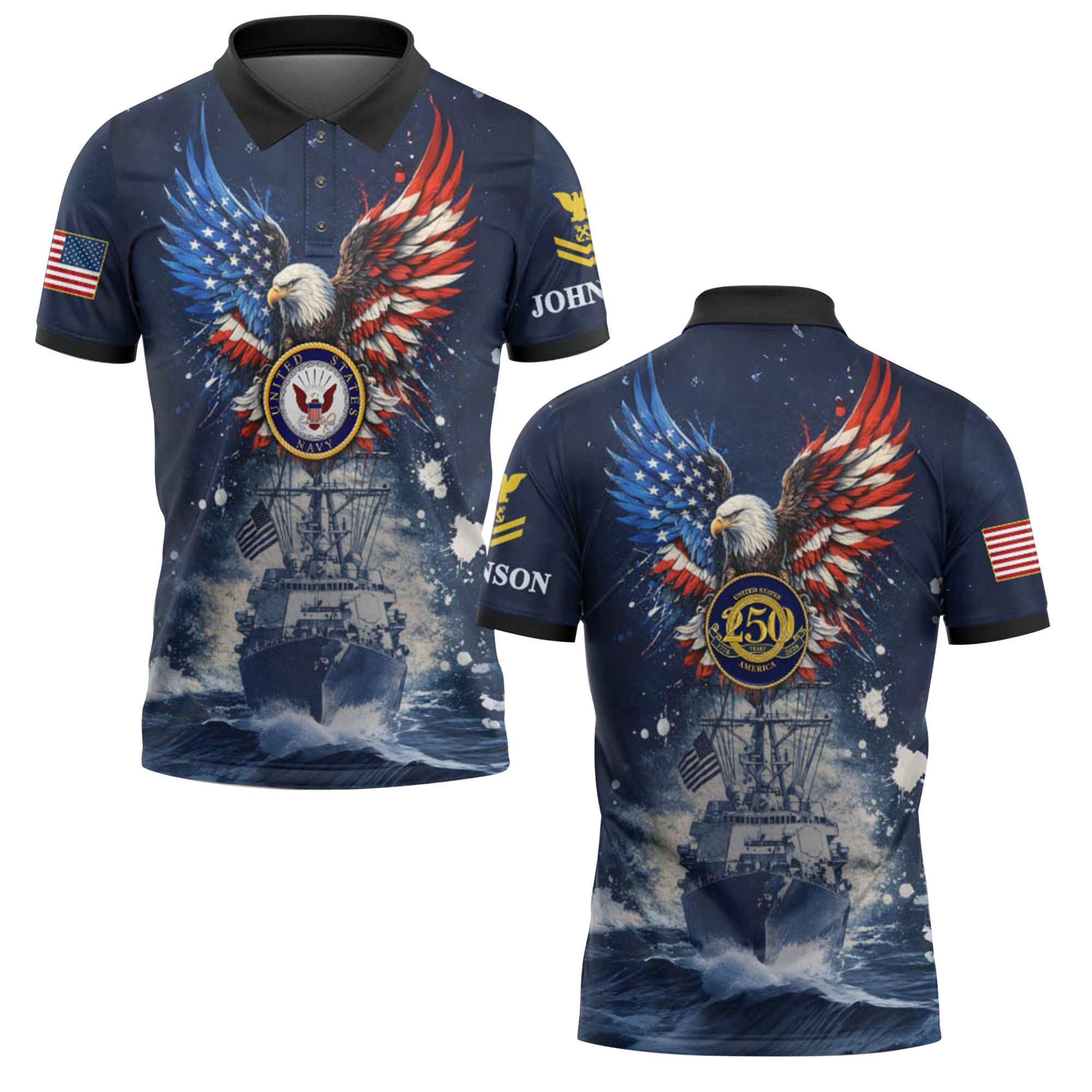 Premium US Navy Custom Polo Shirt VPVC218933, Gifts For Navy Veteran, Best Gifts For Father’s Day, Independence Day, Veterans Day