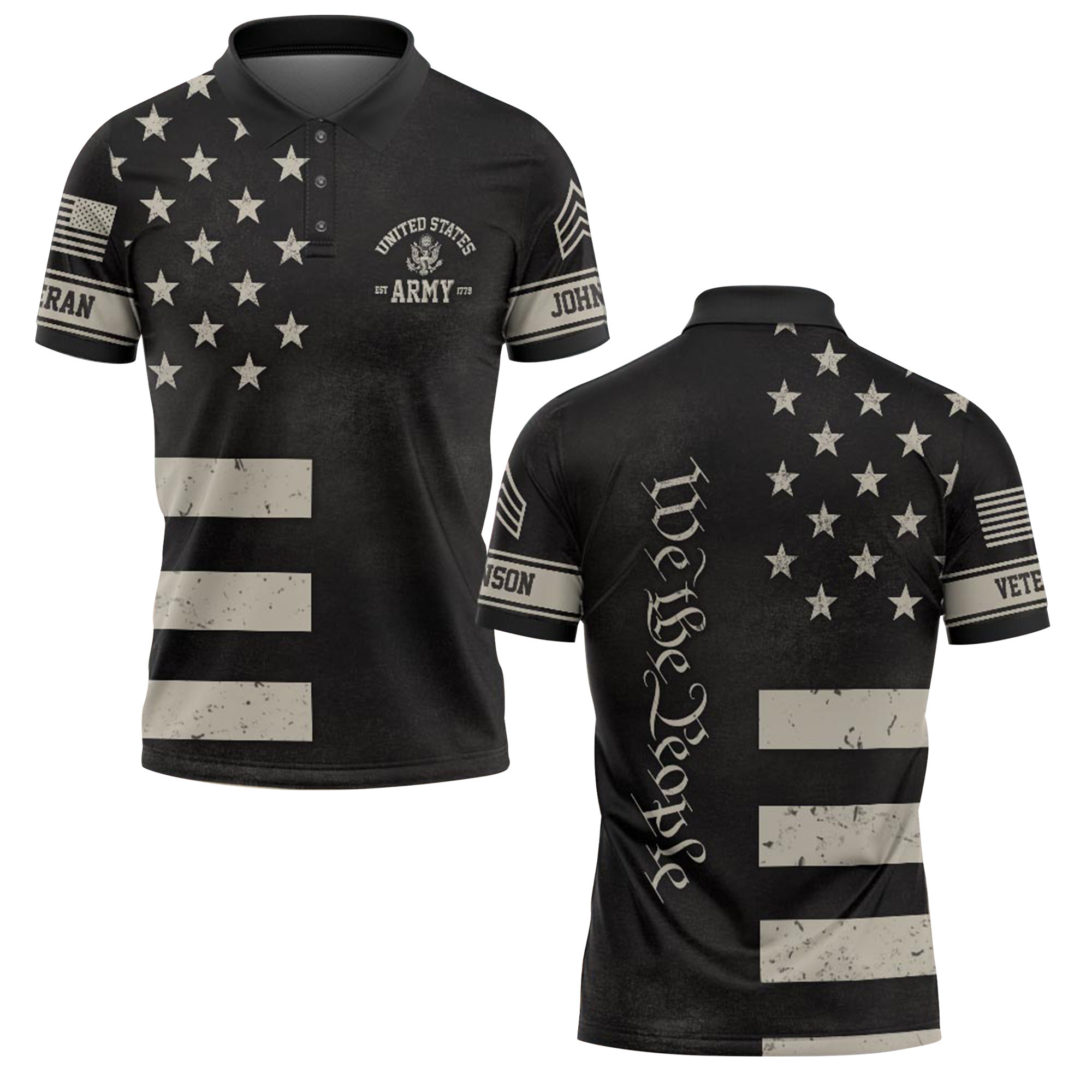 Premium US Army Custom Polo Shirt VPVC218934, Gifts For Army Veteran, Best Gifts For Father’s Day, Independence Day, Veterans Day