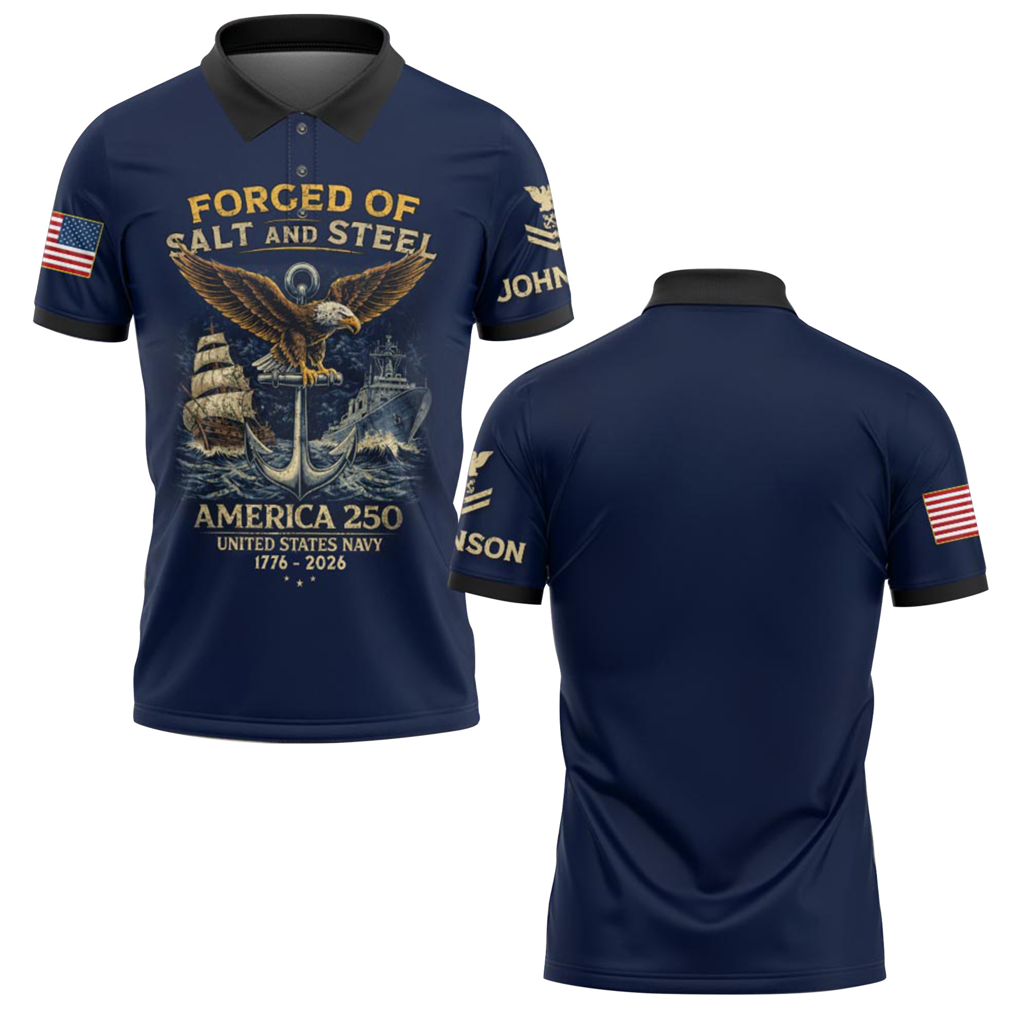 Premium US Navy Veteran Custom Polo Shirt VPVC218940, Gifts For Navy Veteran, Best Gifts For Father’s Day, Independence Day, Veterans Day