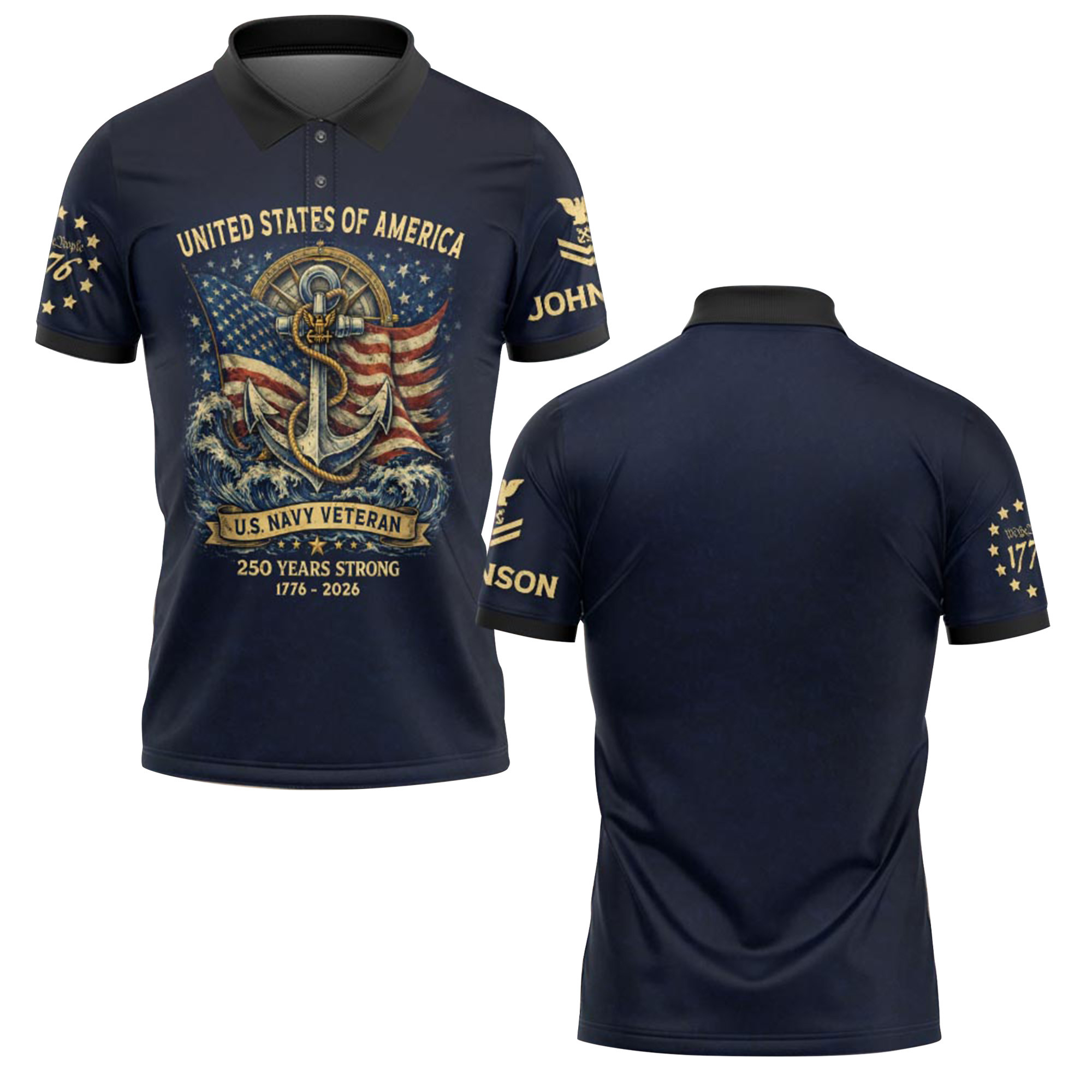 Premium US Navy Custom Polo Shirt VPVC218941, Gifts For Navy Veteran, Best Gifts For Father’s Day, Independence Day, Veterans Day