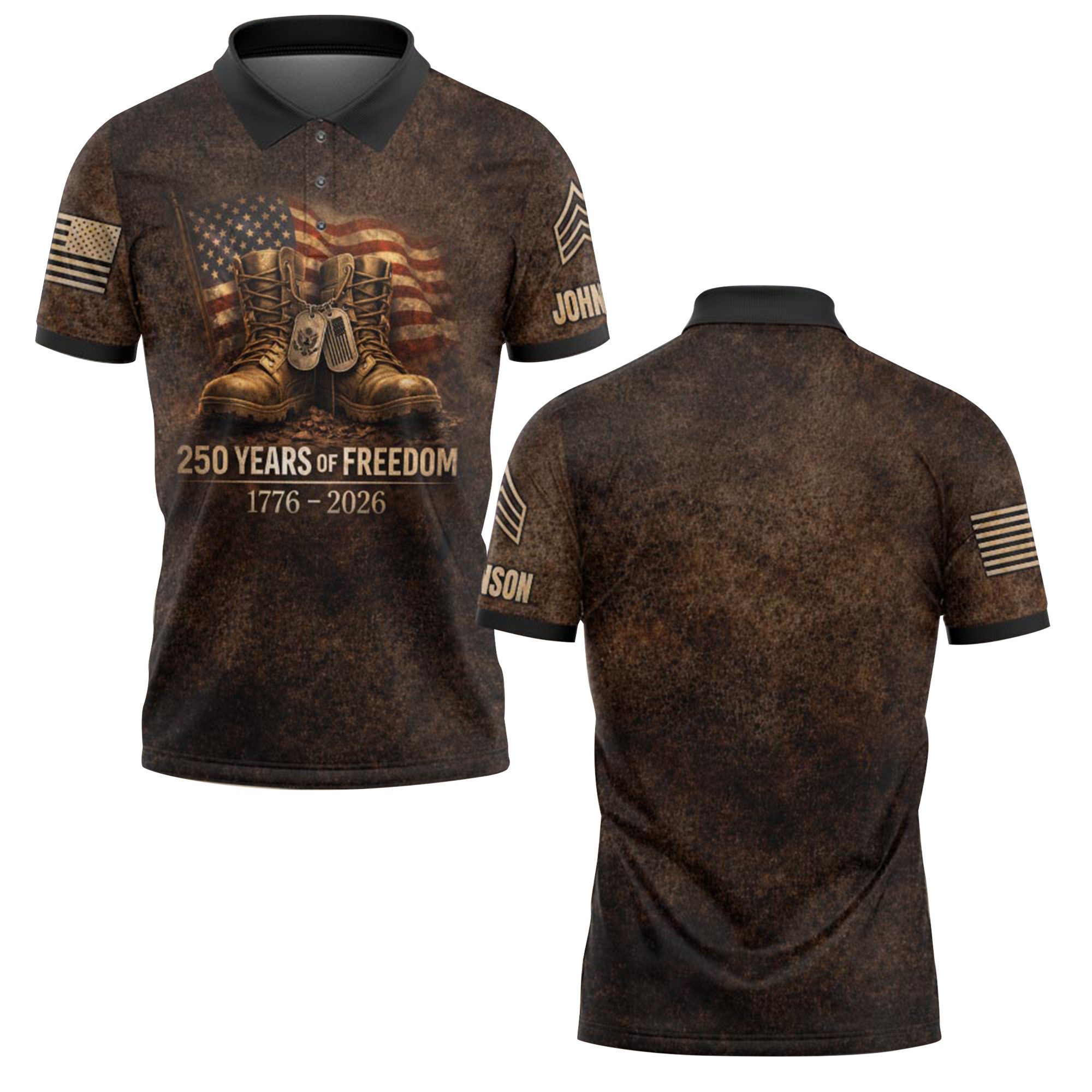 Premium America 250th Anniversary Custom Polo Shirt VPVC218947, Gifts For Army Veteran, Best Gifts For Father’s Day, Independence Day, Veterans Day