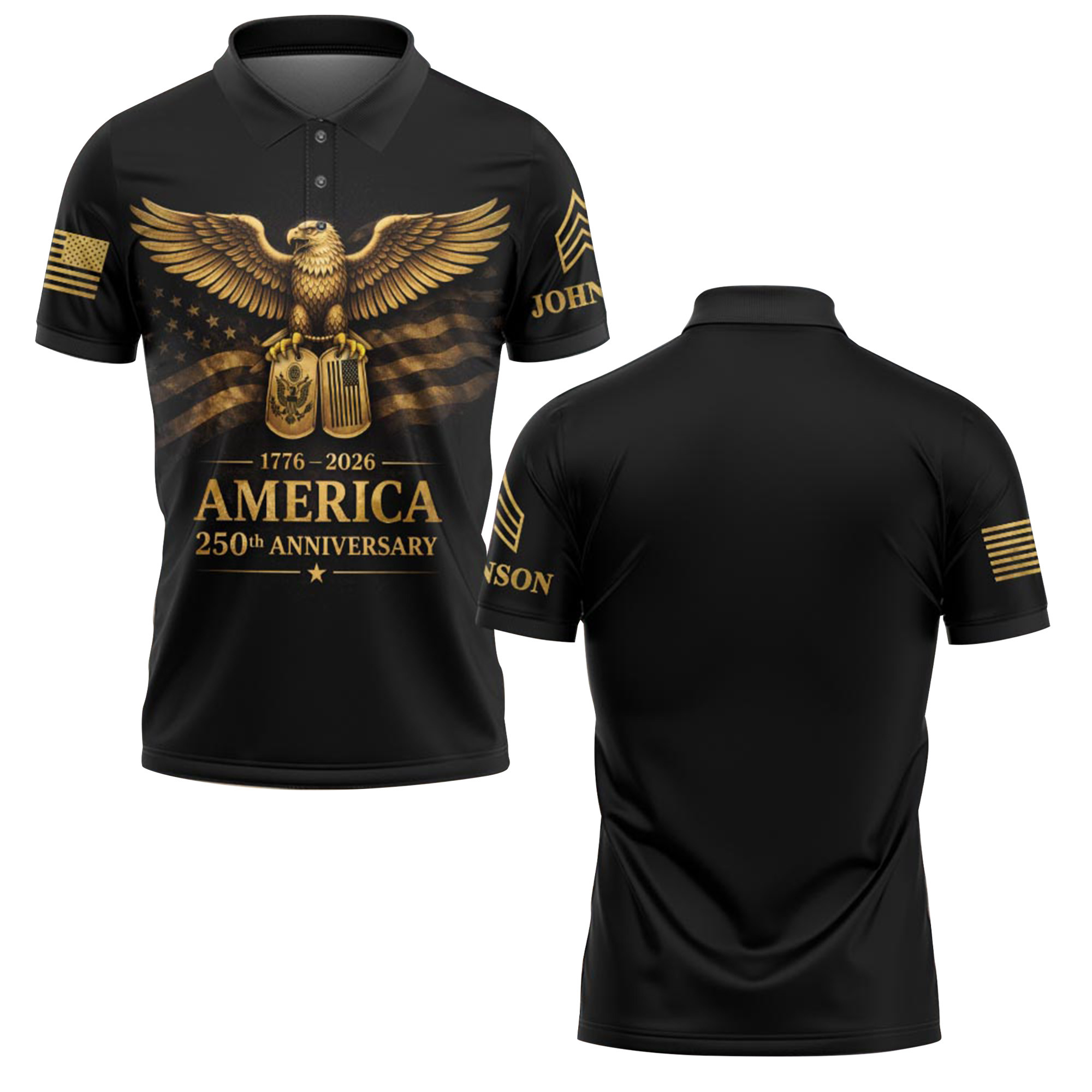 Premium America 250th Anniversary Custom Polo Shirt VPVC218948, Gifts For Army Veteran, Best Gifts For Father’s Day, Independence Day, Veterans Day