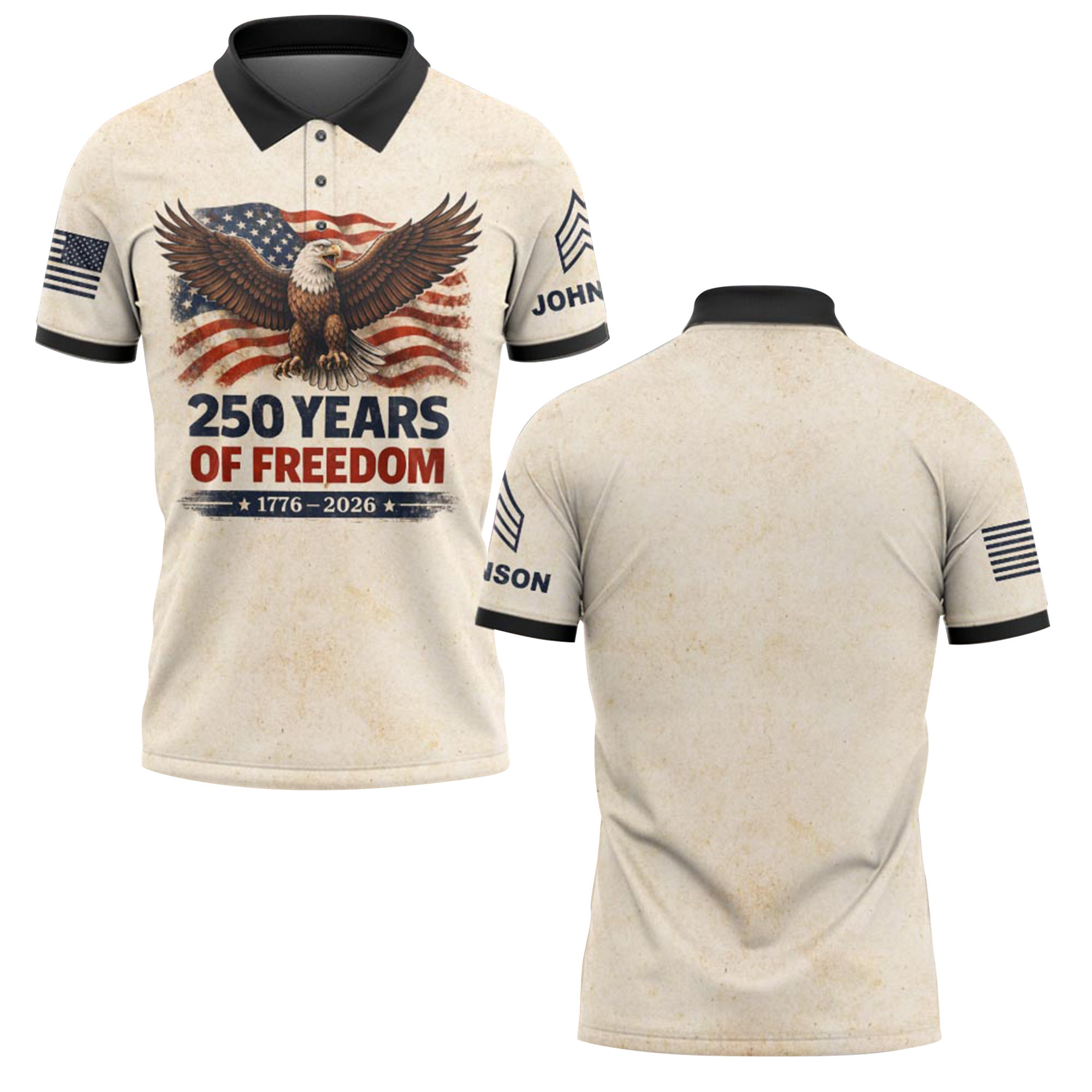 Premium America 250th Anniversary Custom Polo Shirt VPVC218949, Gifts For US Veteran, Best Gifts For Father’s Day, Independence Day, Veterans Day