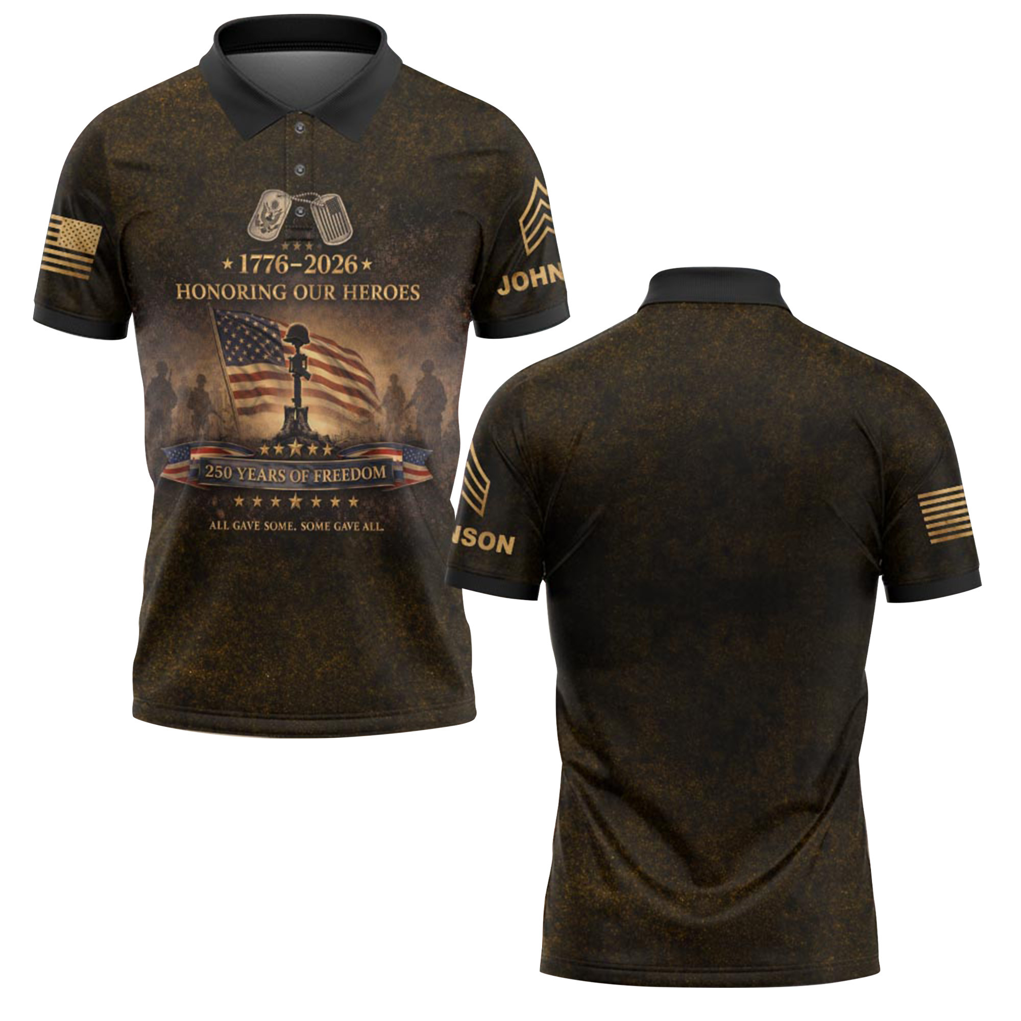 Premium America 250th Anniversary Custom Polo Shirt VPVC218957, Gifts For Army Veteran, Best Gifts For Father’s Day, Independence Day, Veterans Day
