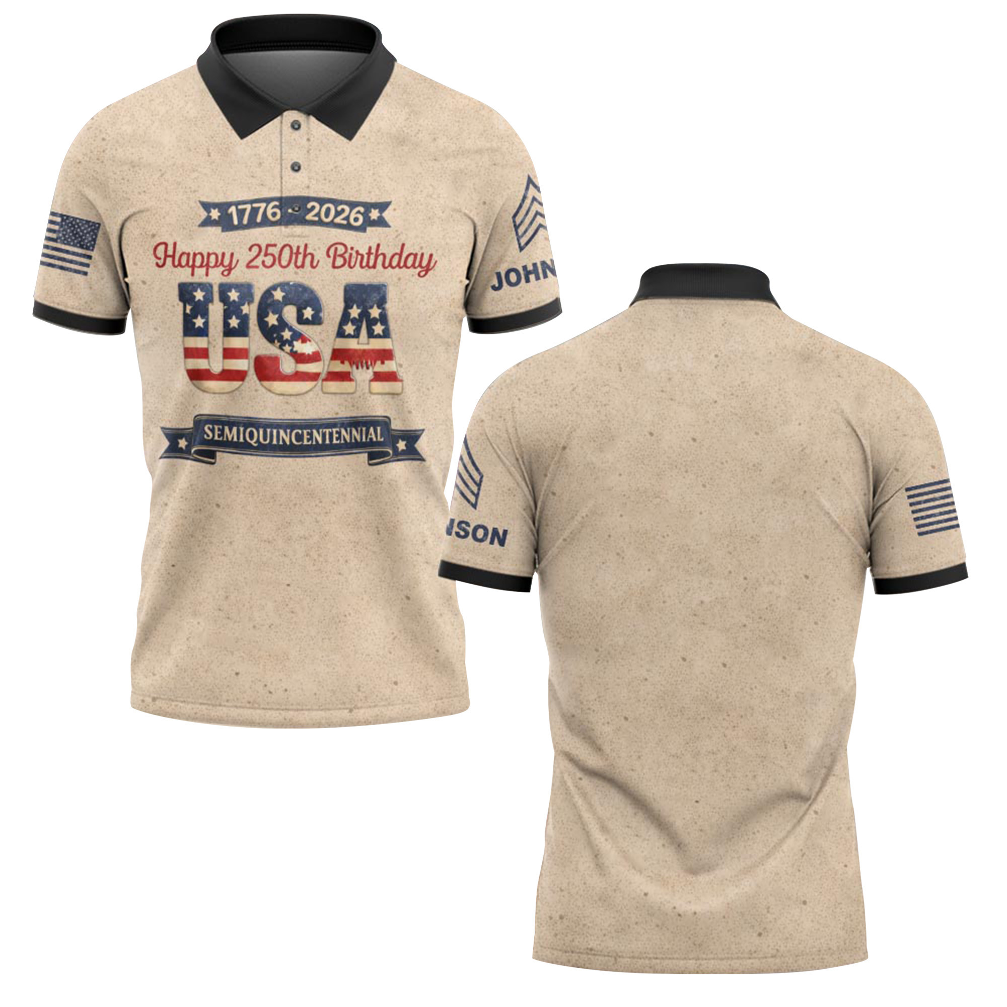 Premium America 250th Anniversary Custom Polo Shirt VPVC218958, Gifts For US Veteran, Best Gifts For Father’s Day, Independence Day, Veterans Day