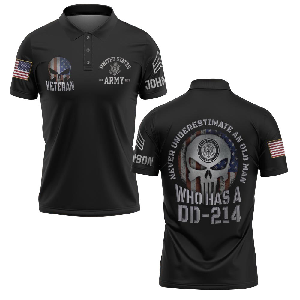 Premium America 250th Anniversary Custom Polo Shirt VPVC218962, Gifts For Army Veteran, Best Gifts For Father’s Day, Independence Day, Veterans Day