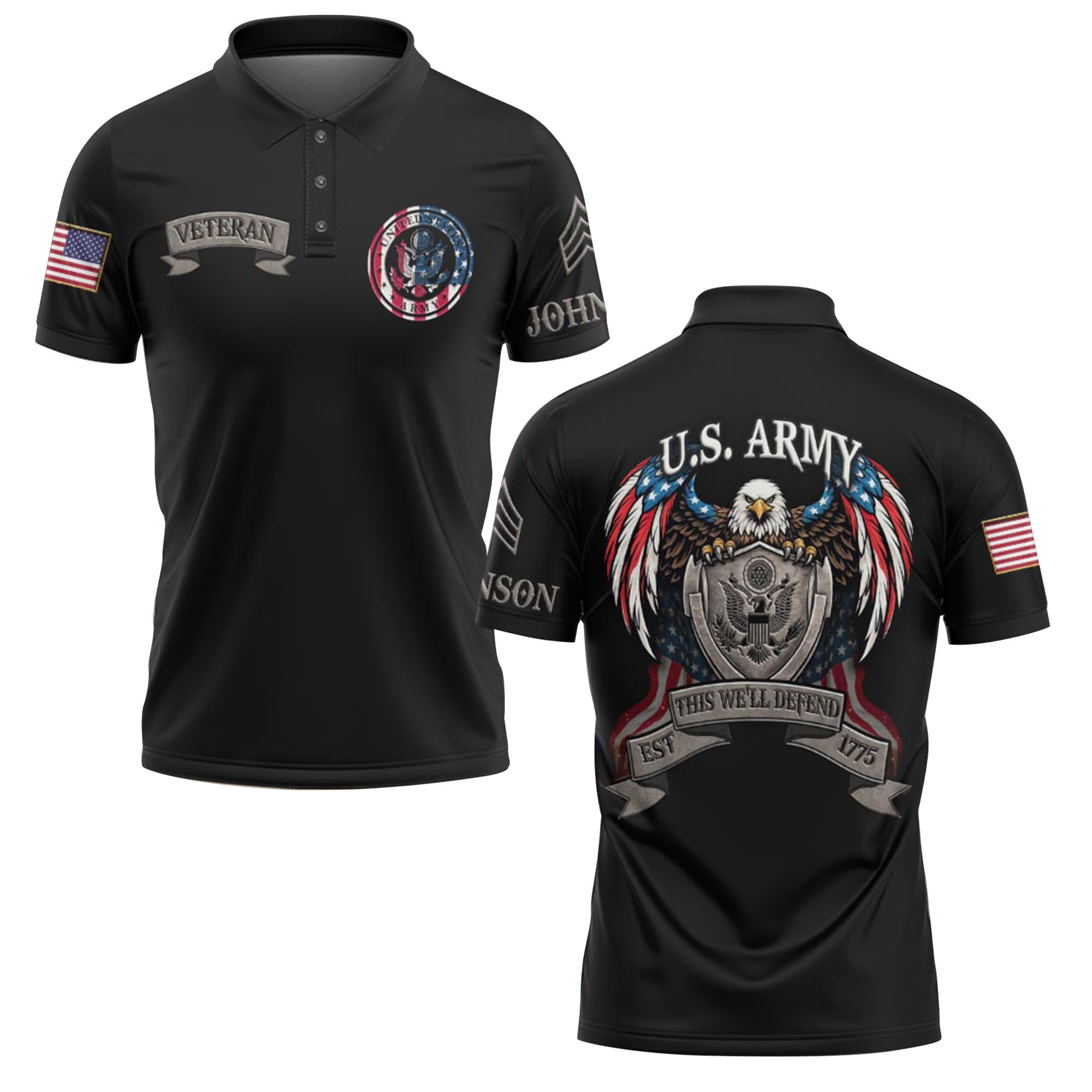 Premium America 250th Anniversary Custom Polo Shirt VPVC218963, Gifts For Army Veteran, Best Gifts For Father’s Day, Independence Day, Veterans Day
