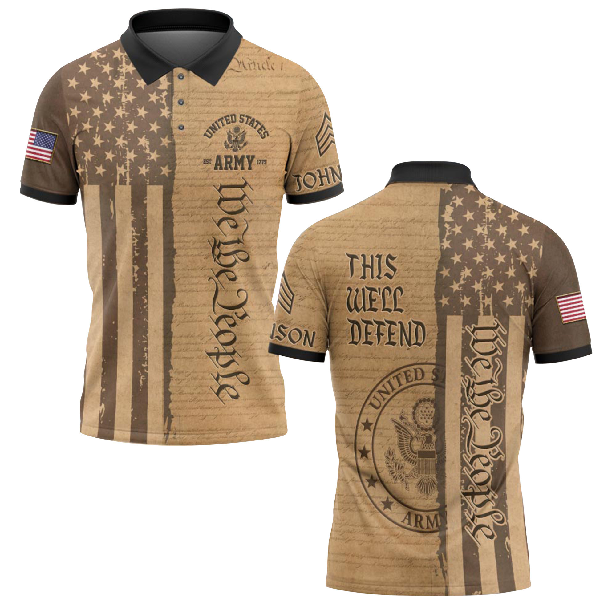 Premium America 250th Anniversary Custom Polo Shirt VPVC218964, Gifts For Army Veteran, Best Gifts For Father’s Day, Independence Day, Veterans Day