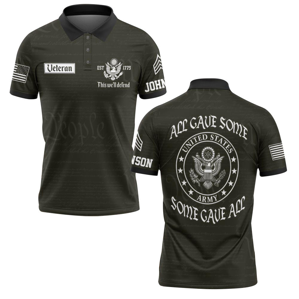 Premium US Army Custom Polo Shirt VPVC218968, Gifts For Army Veteran, Best Gifts For Father’s Day, Independence Day, Veterans Day