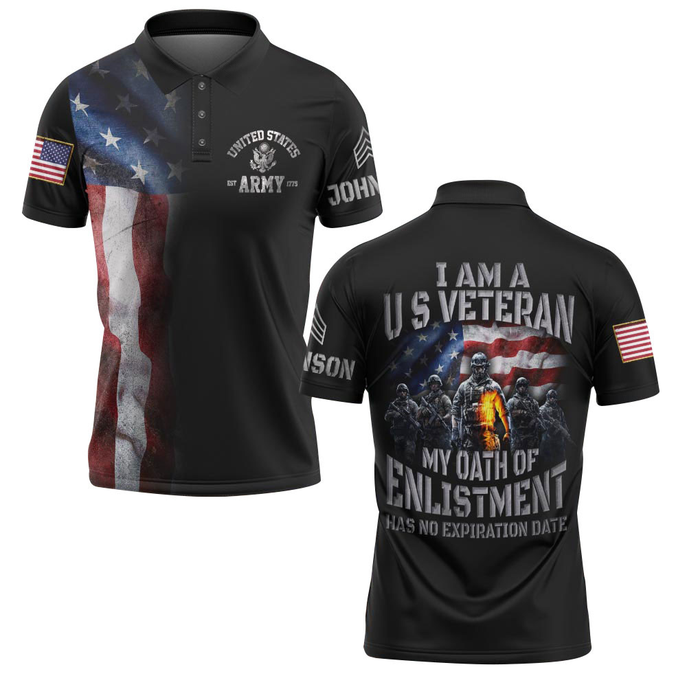 Premium US Army Custom Polo Shirt VPVC218970, Gifts For Army Veteran, Best Gifts For Father’s Day, Independence Day, Veterans Day