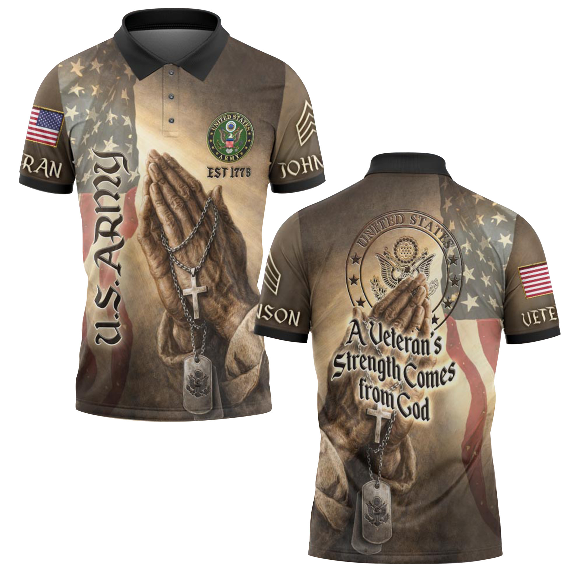 Premium US Army Custom Polo Shirt VPVC218971, Gifts For Army Veteran, Best Gifts For Father’s Day, Independence Day, Veterans Day