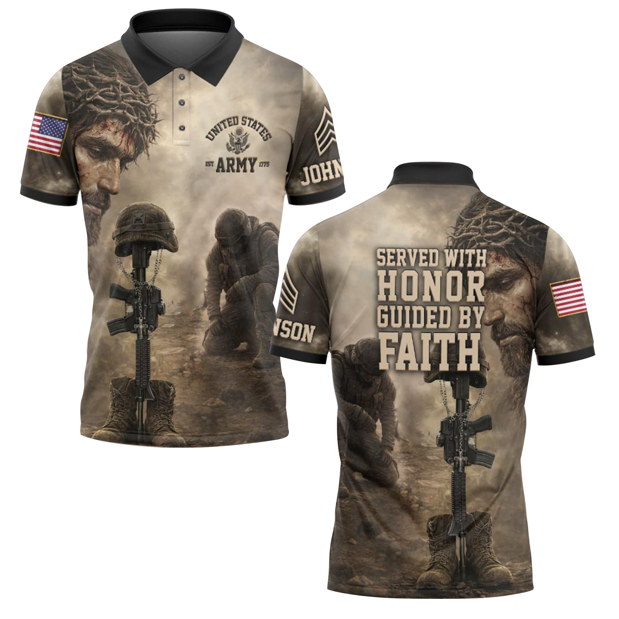 Premium US Army Custom Polo Shirt VPVC218973, Gifts For Army Veteran, Best Gifts For Father’s Day, Independence Day, Veterans Day