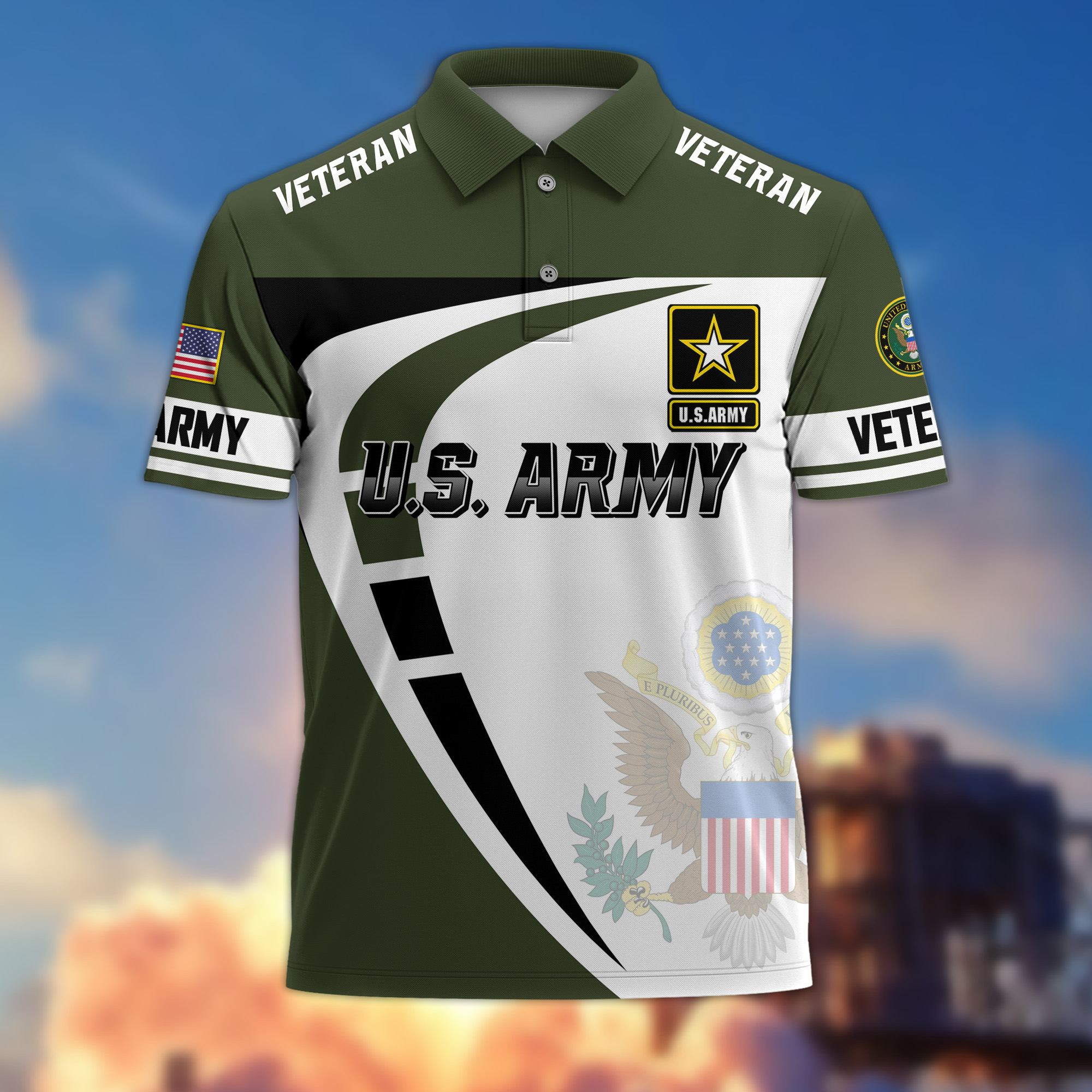 Premium US Veterans Polo Shirt CPHN030312, Gifts For US Veterans, Gifts On Father’s Day, Veterans Day