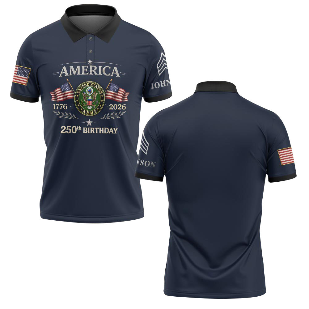 Premium America 250th Anniversary Custom Polo Shirt VPVC218982, Gifts For Army Veteran, Best Gifts For Father’s Day, Independence Day, Veterans Day