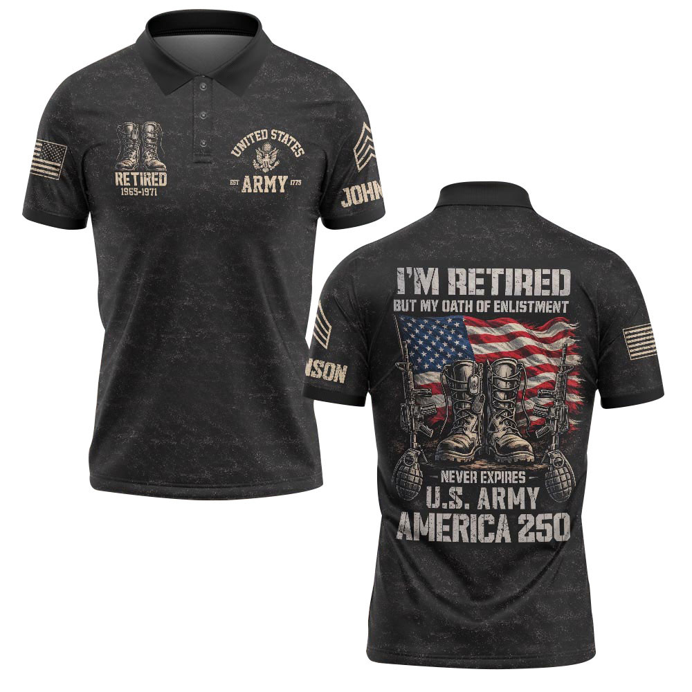 Premium America 250th Anniversary Custom Polo Shirt VPVC219004, Gifts For Army Retired, Best Gifts For Father’s Day, Independence Day, Veterans Day
