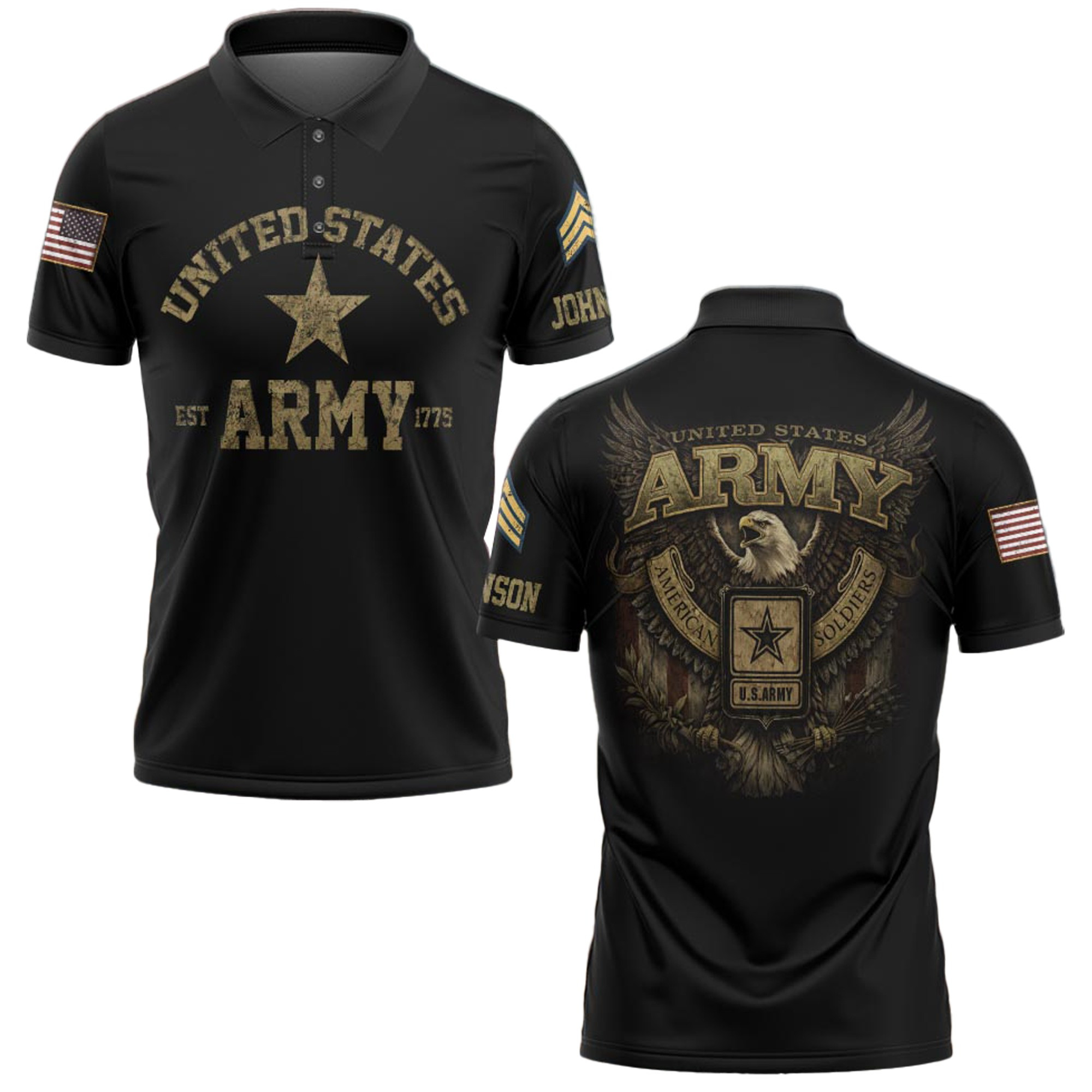 Premium US Army Custom Polo Shirt VPVC219023, Gifts For Army Veteran, Best Gifts For Father’s Day, Independence Day, Veterans Day