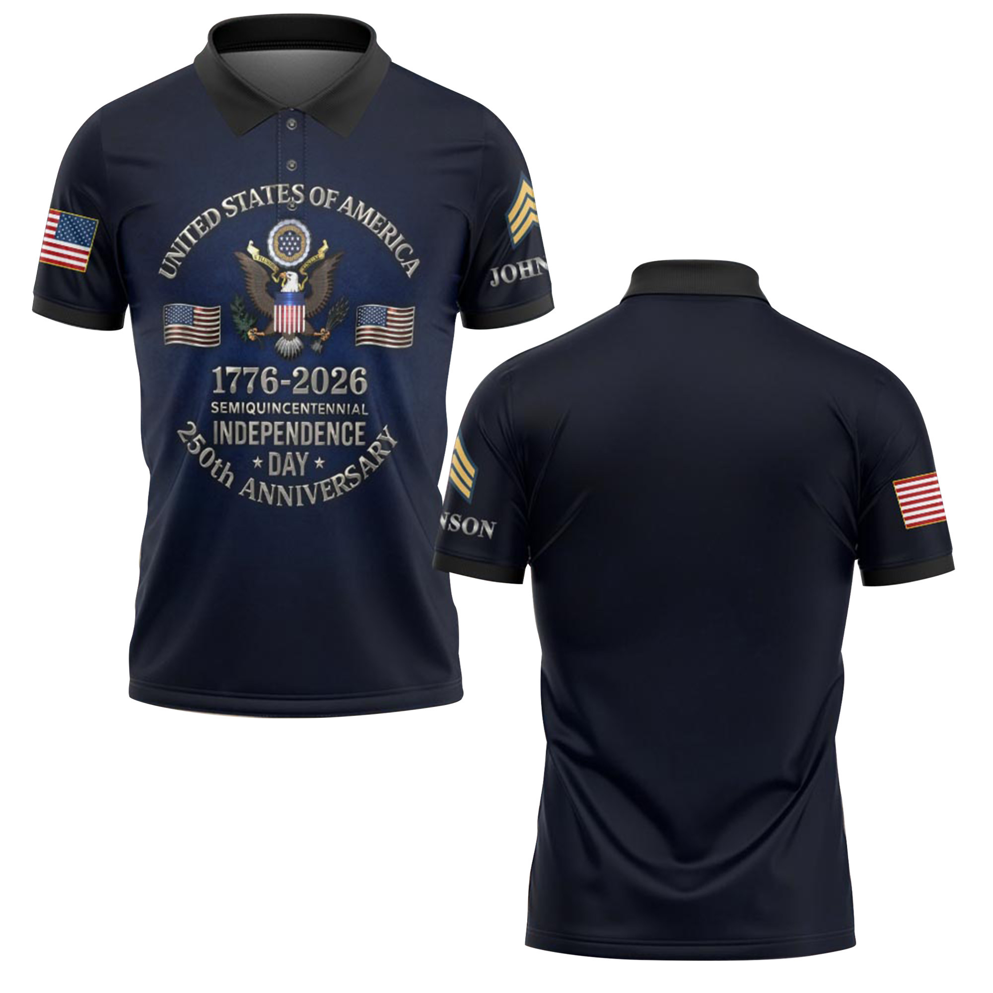 Premium America 250th Anniversary Custom Polo Shirt VPVC219029, Gifts For US Veteran, Gifts For Father’s Day, Independence Day, Veterans Day