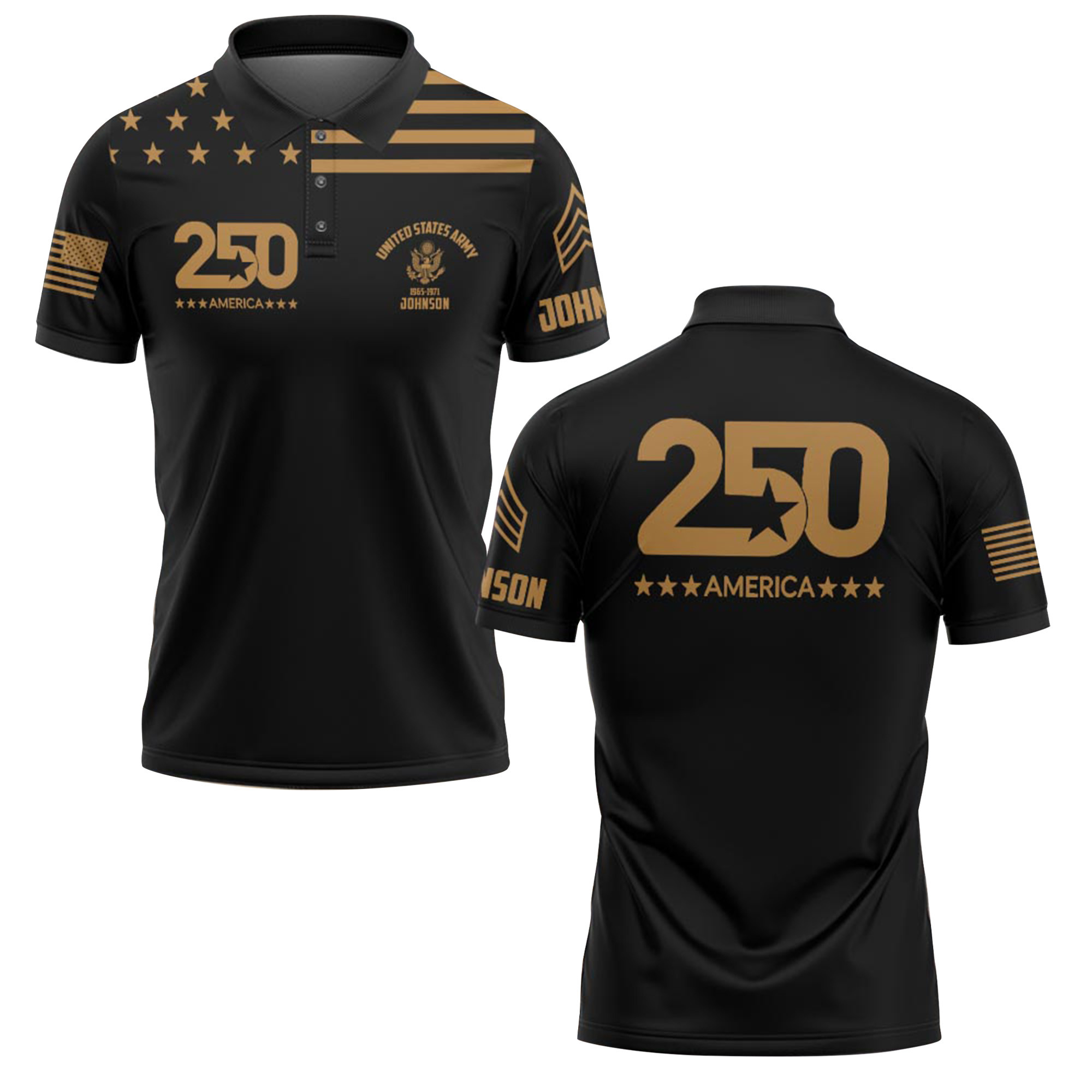 Premium America 250th Anniversary Custom Polo Shirt VPVC219030, Gifts For Army Veteran, Gifts For Father’s Day, Independence Day, Veterans Day