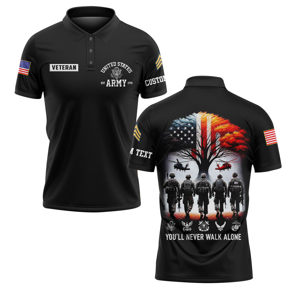 Premium America 250th Anniversary Custom Polo Shirt VPVC219033, Gifts For Army Veteran, Gifts For Father’s Day, Independence Day, Veterans Day