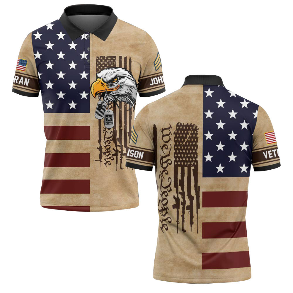 Premium America 250th Anniversary Custom Polo Shirt VPVC219035, Gifts For Army Veteran, Gifts For Father’s Day, Independence Day, Veterans Day