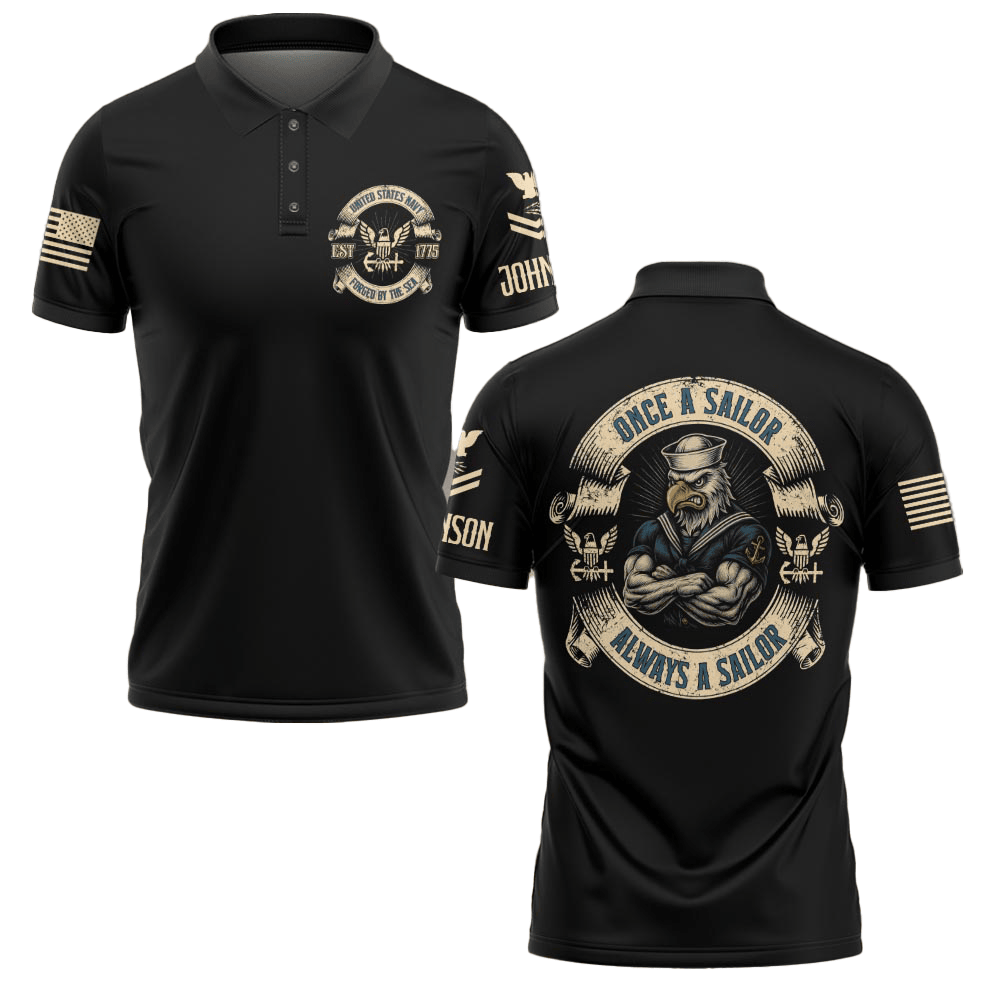 Premium US Navy Custom Polo Shirt VPVC219038, Gifts For Navy Veteran, Best Gifts For Father’s Day, Independence Day, Veterans Day