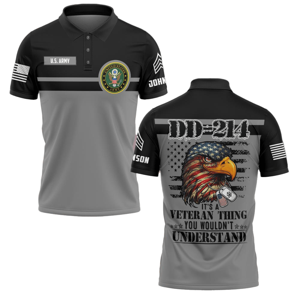 Premium US Army Custom Polo Shirt VPVC219039, Gifts For Army Veteran, Best Gifts For Father’s Day, Independence Day, Veterans Day