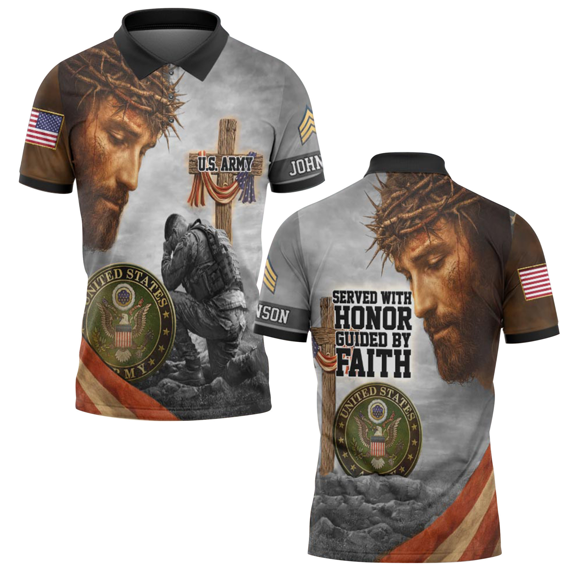 Premium US Army Custom Polo Shirt VPVC219041, Gifts For Army Veteran, Best Gifts For Father’s Day, Independence Day, Veterans Day