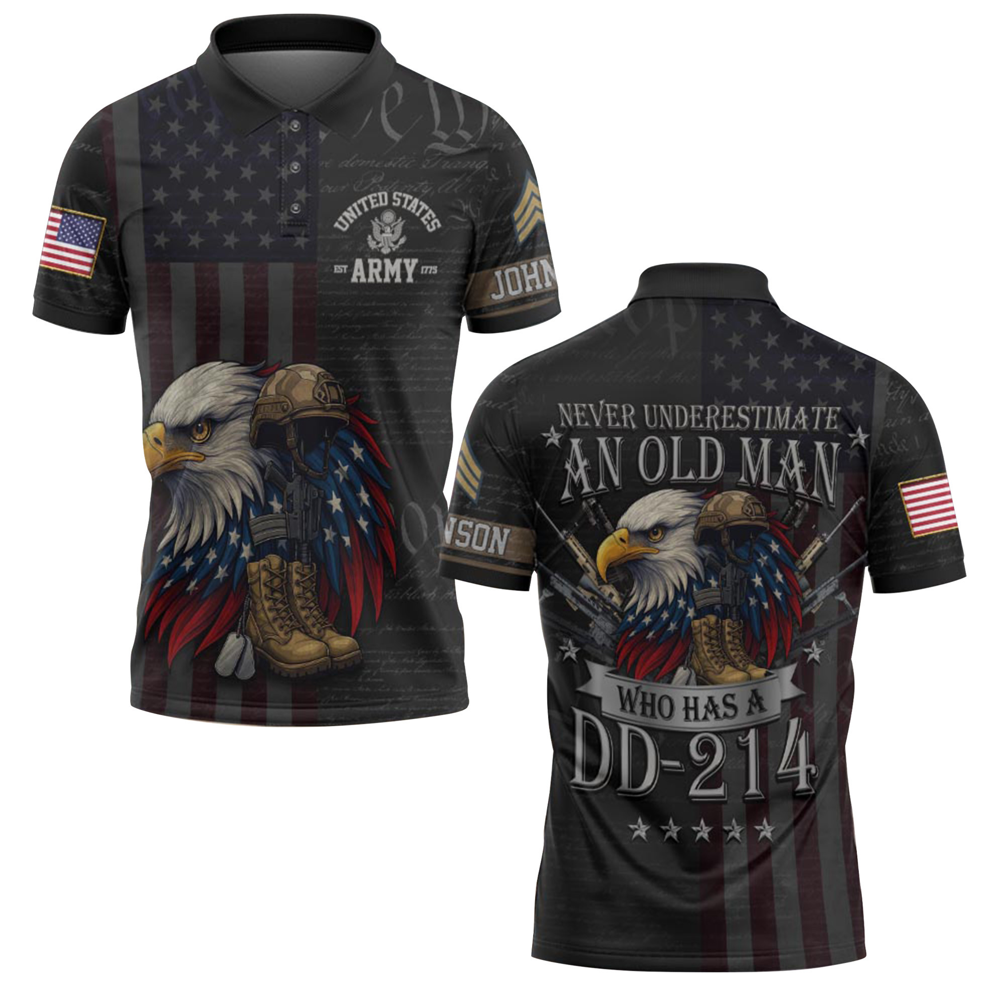 Premium US Army Custom Polo Shirt VPVC219042, Gifts For Army Veteran, Best Gifts For Father’s Day, Independence Day, Veterans Day